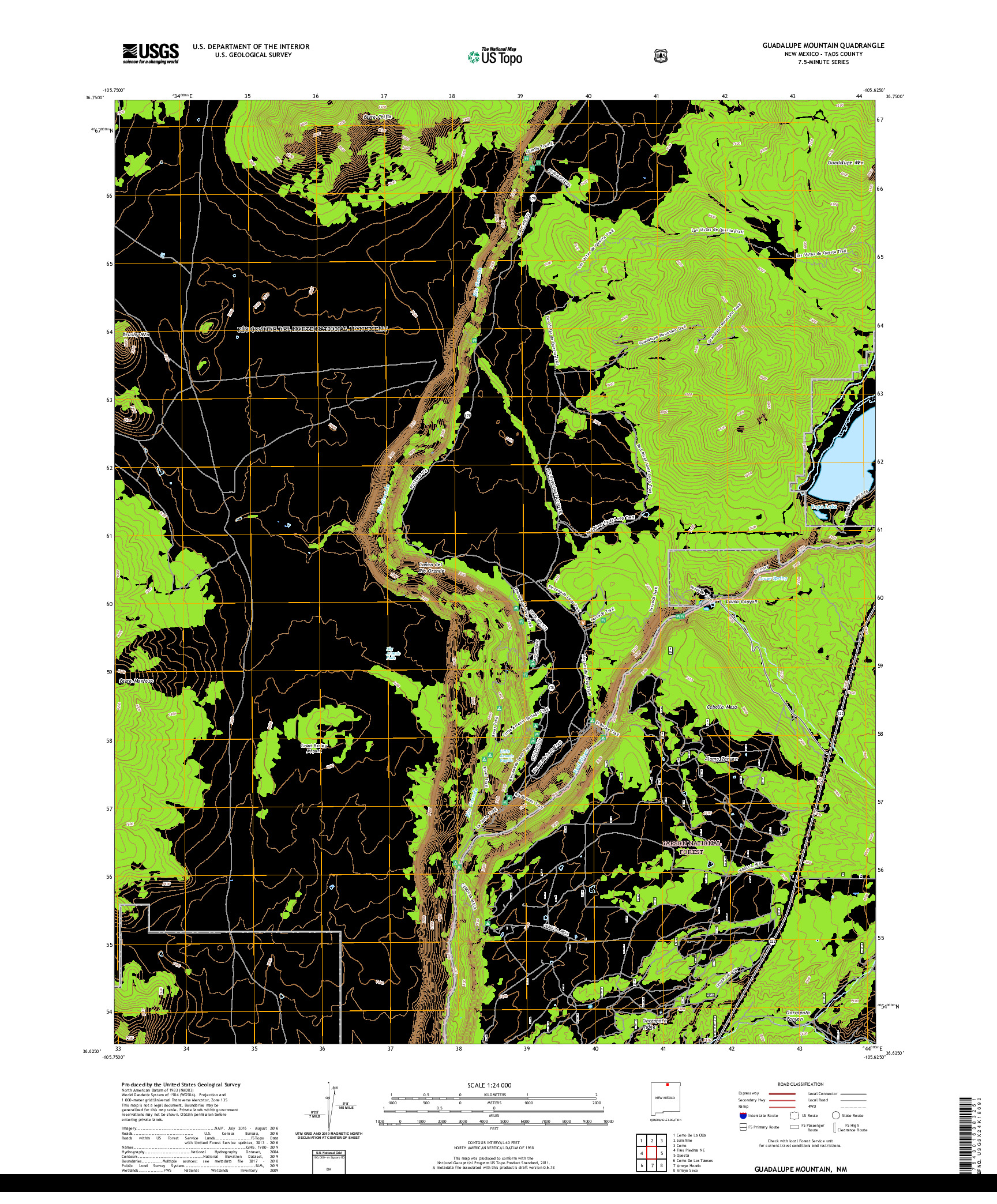 USGS US TOPO 7.5-MINUTE MAP FOR GUADALUPE MOUNTAIN, NM 2020