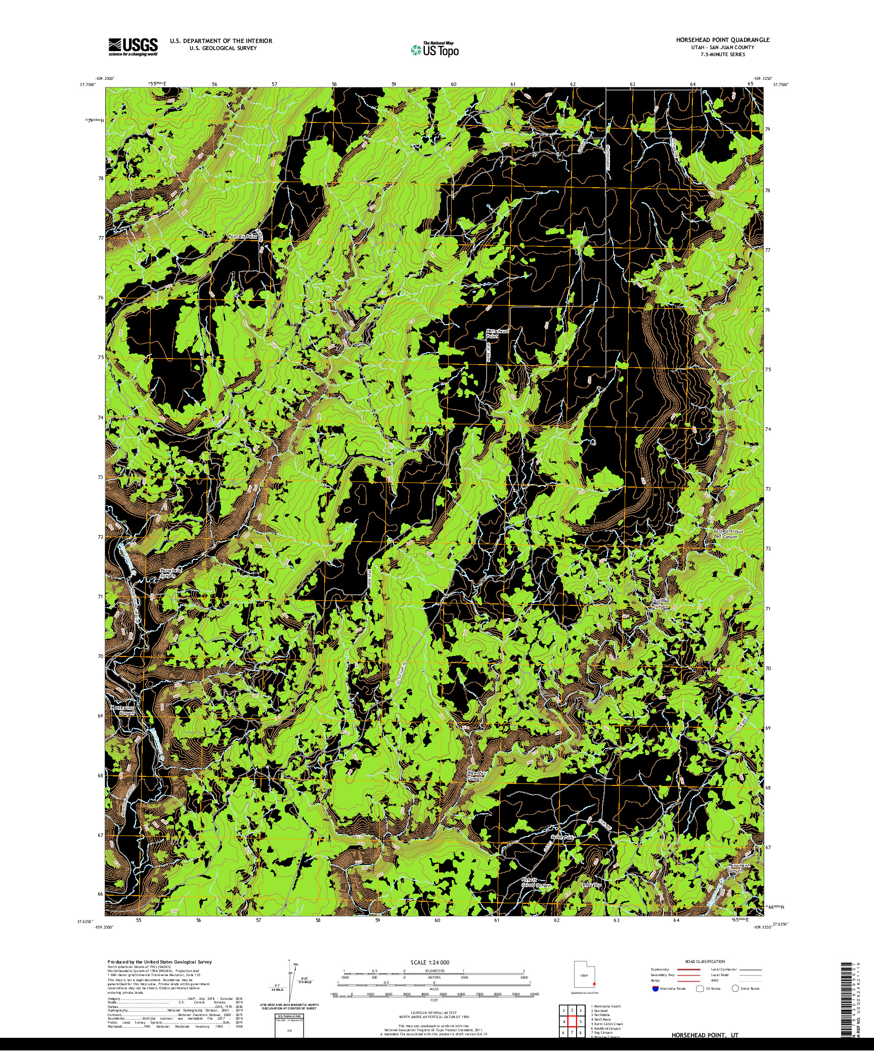 USGS US TOPO 7.5-MINUTE MAP FOR HORSEHEAD POINT, UT 2020