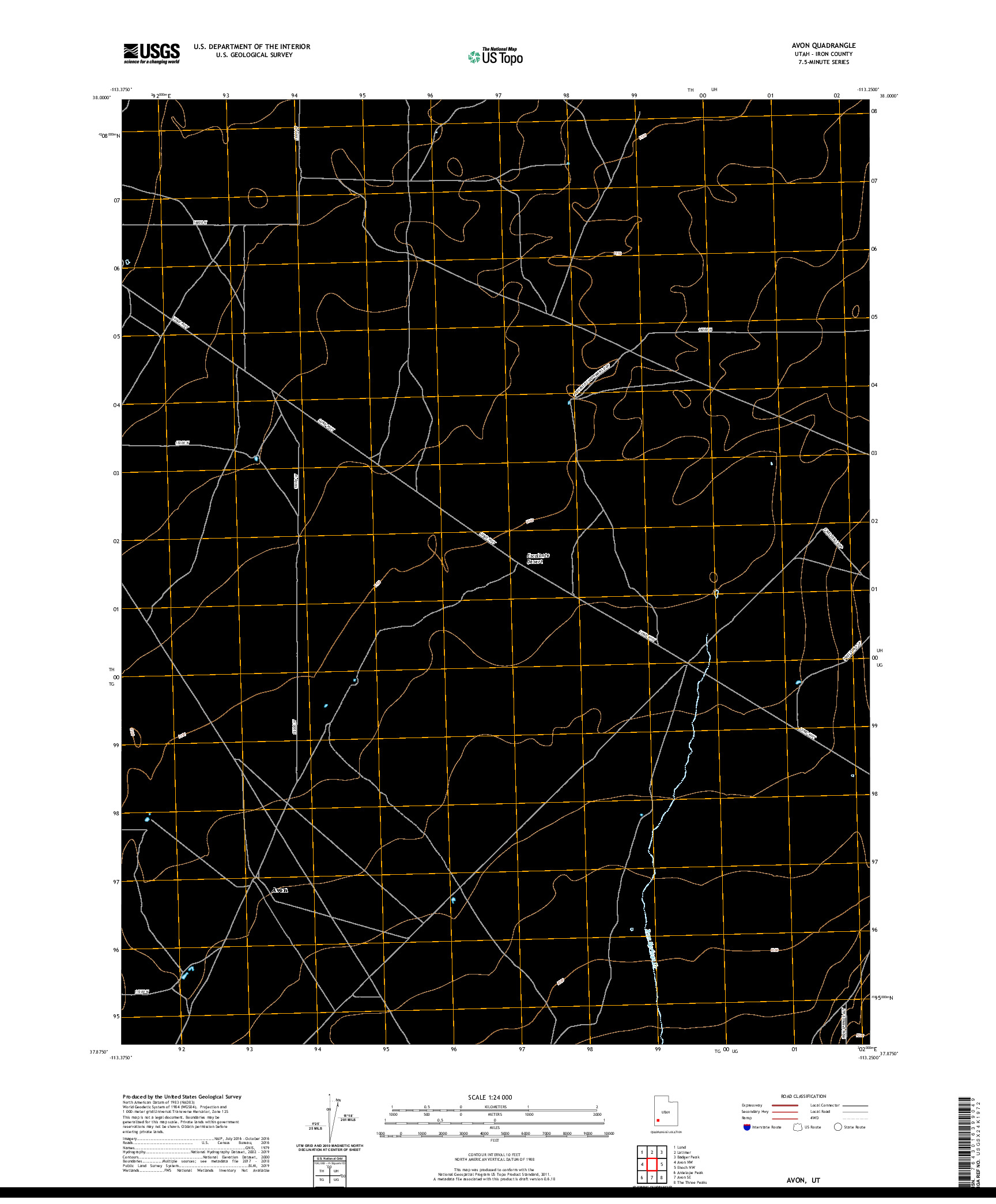 USGS US TOPO 7.5-MINUTE MAP FOR AVON, UT 2020