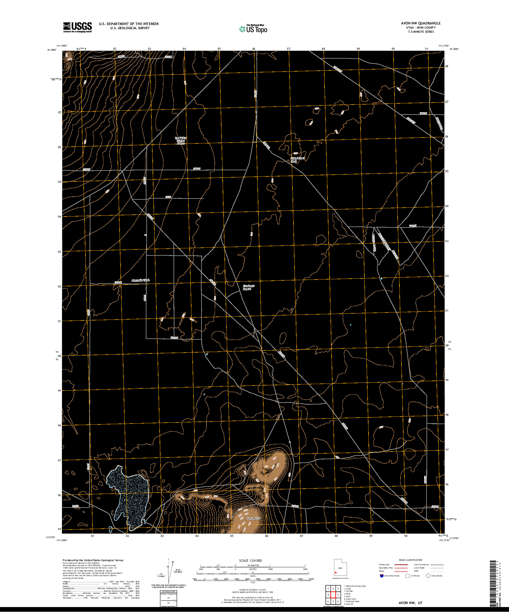 USGS US TOPO 7.5-MINUTE MAP FOR AVON NW, UT 2020