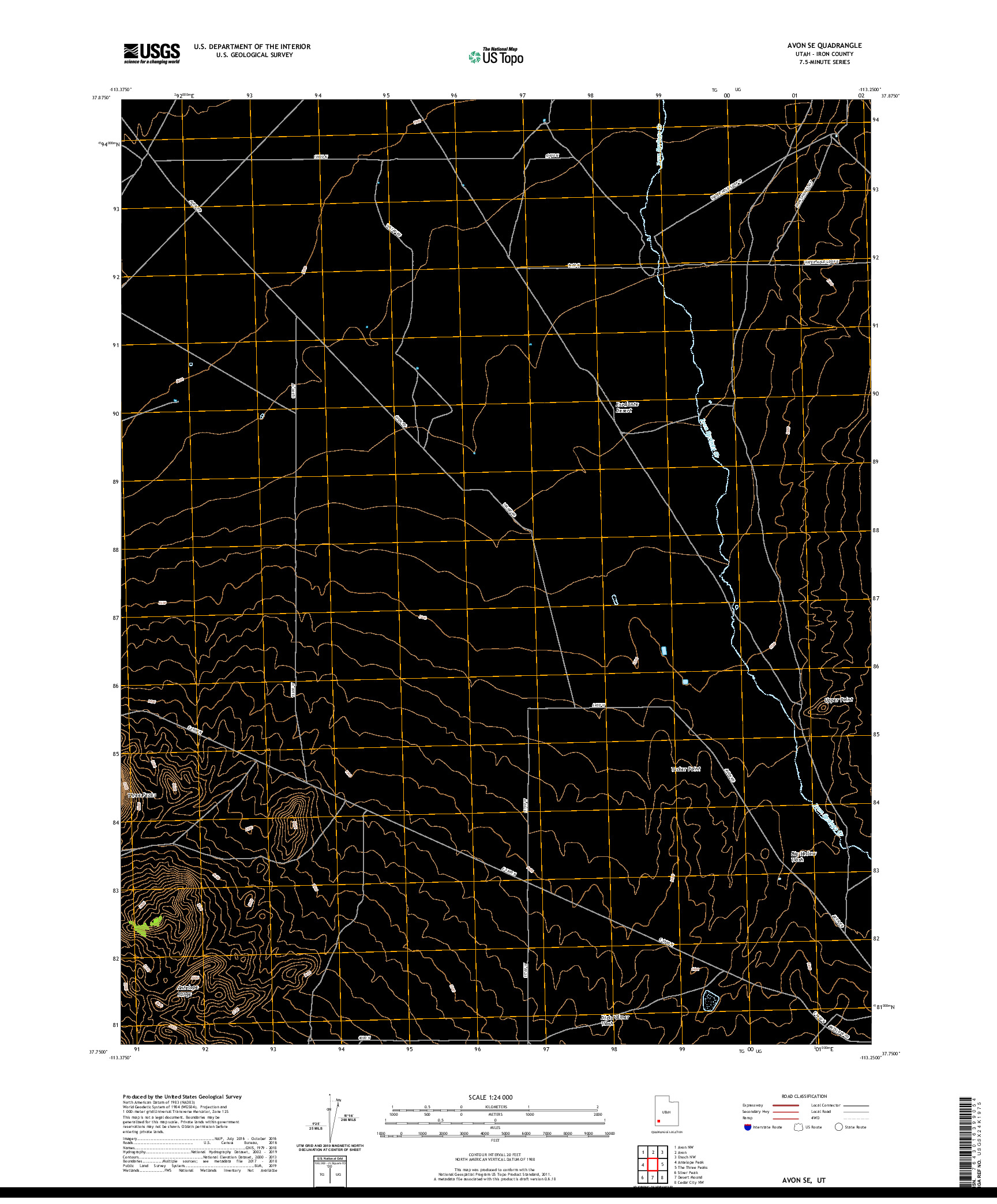 USGS US TOPO 7.5-MINUTE MAP FOR AVON SE, UT 2020