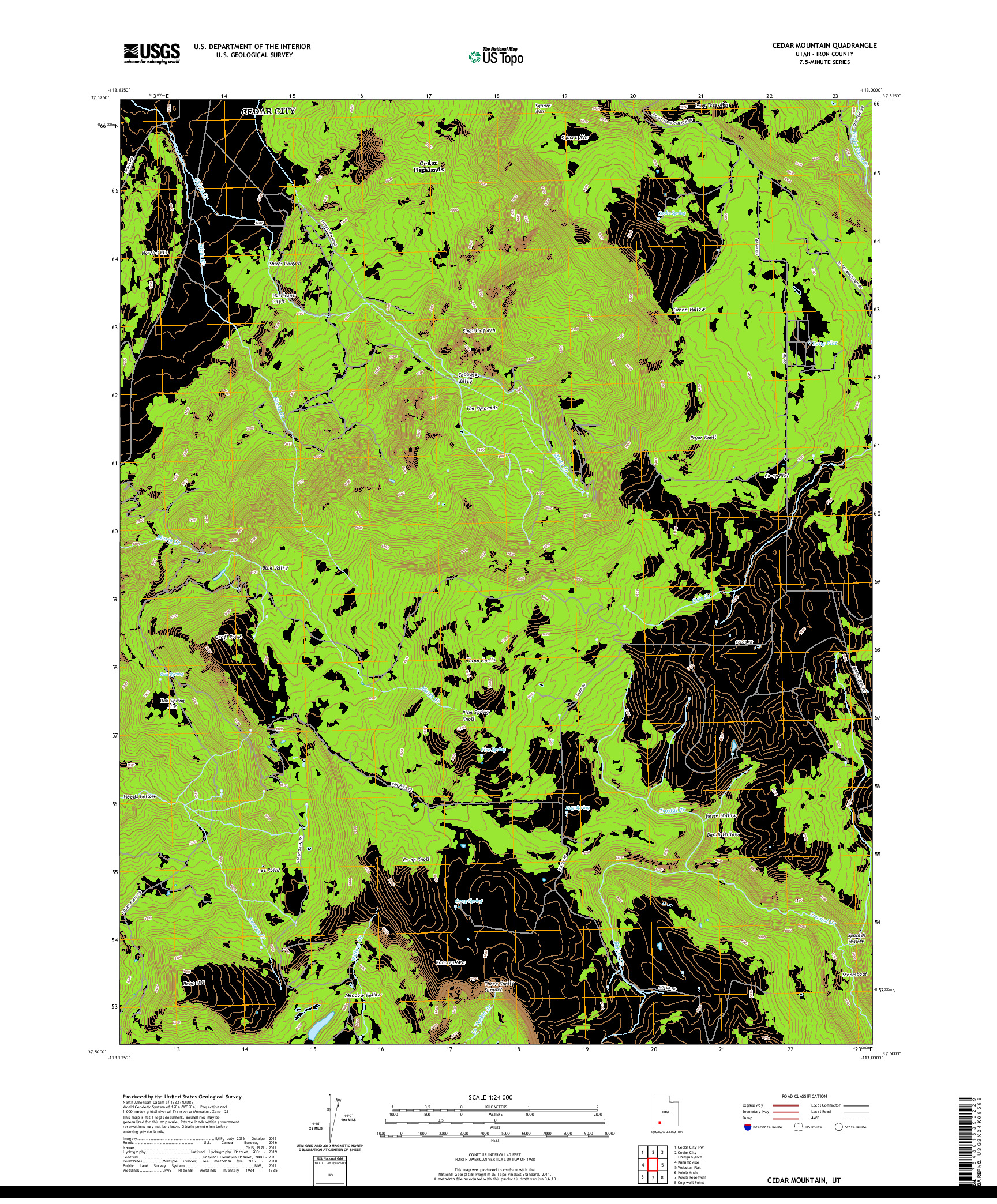 USGS US TOPO 7.5-MINUTE MAP FOR CEDAR MOUNTAIN, UT 2020