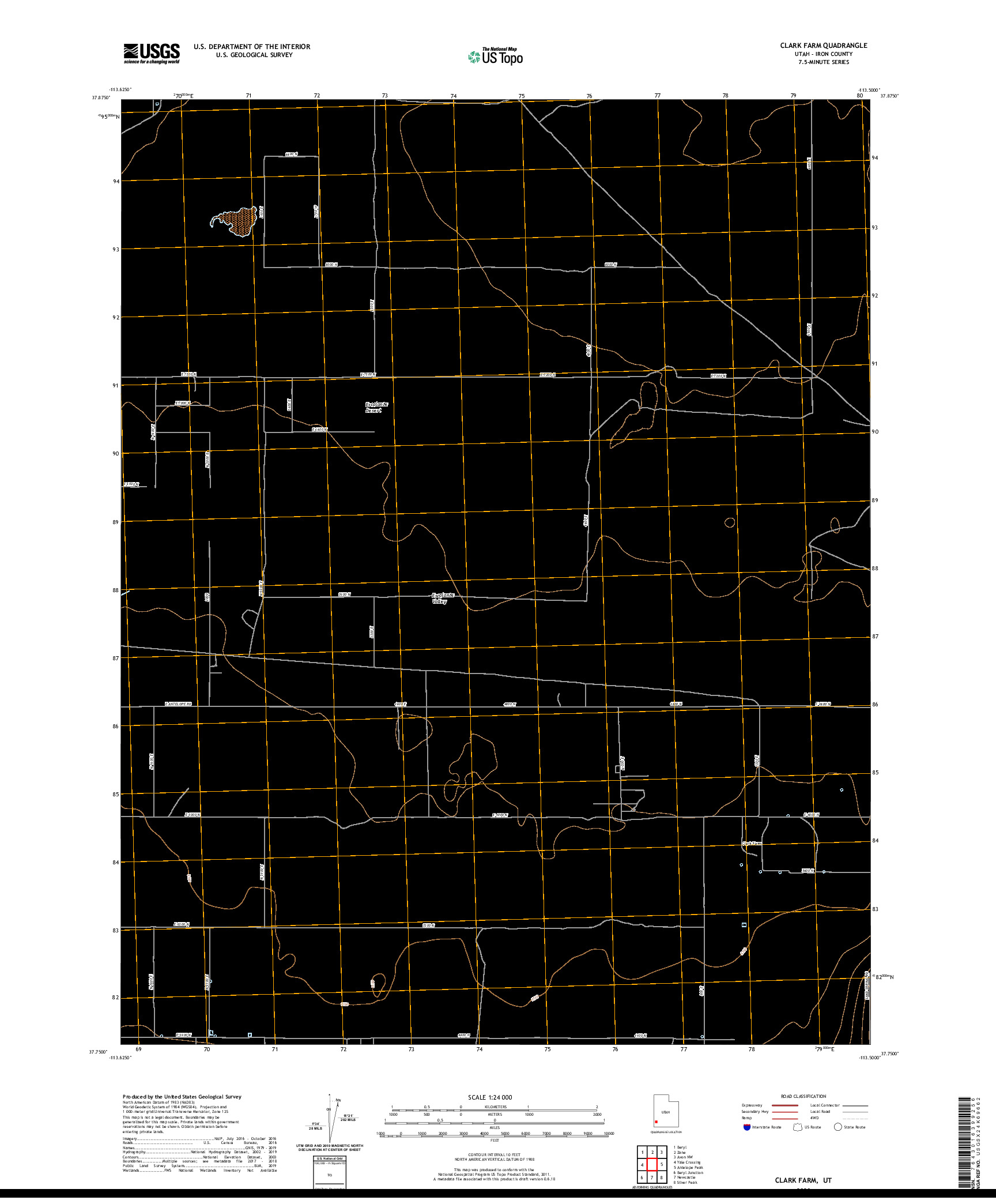 USGS US TOPO 7.5-MINUTE MAP FOR CLARK FARM, UT 2020