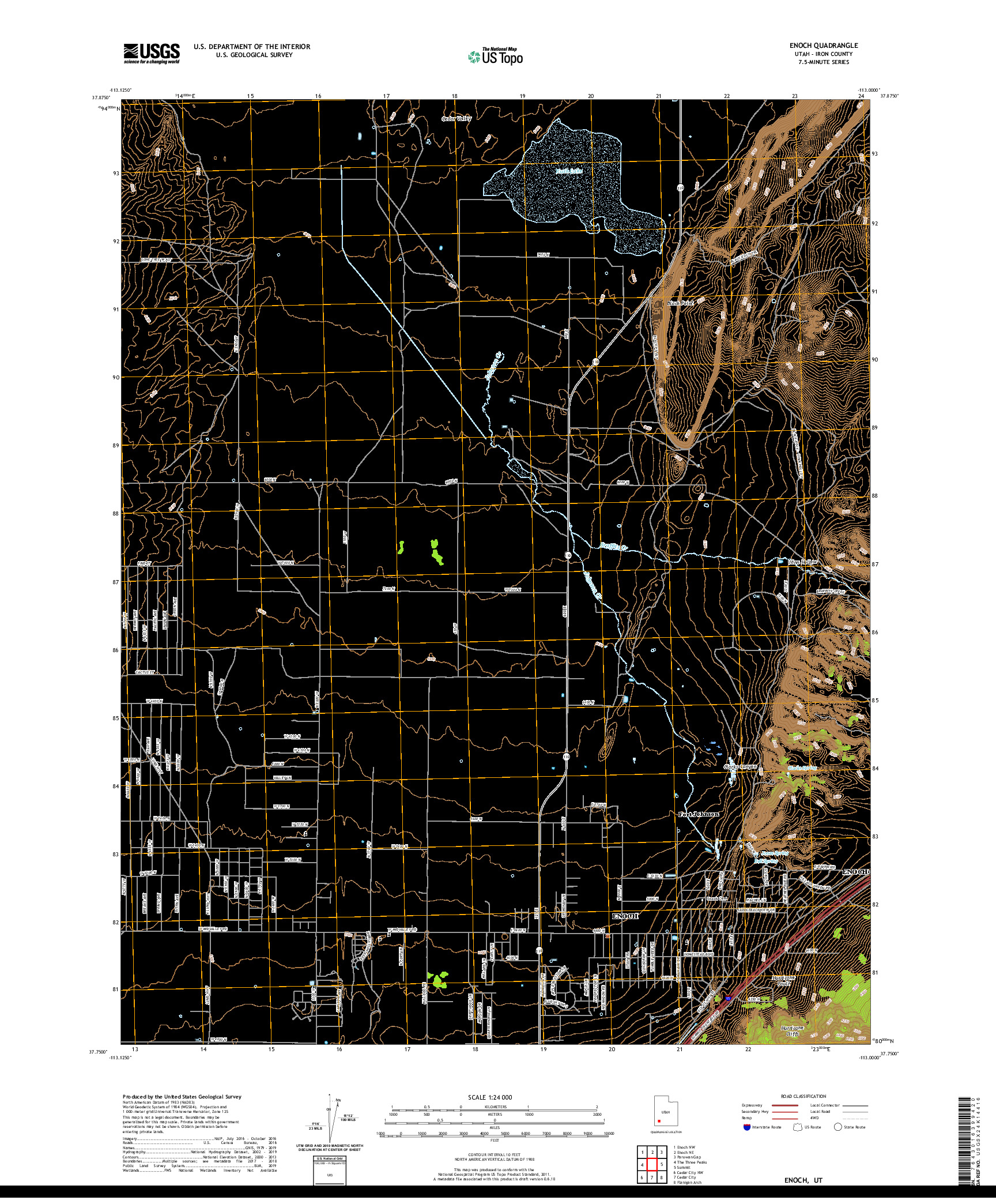 USGS US TOPO 7.5-MINUTE MAP FOR ENOCH, UT 2020