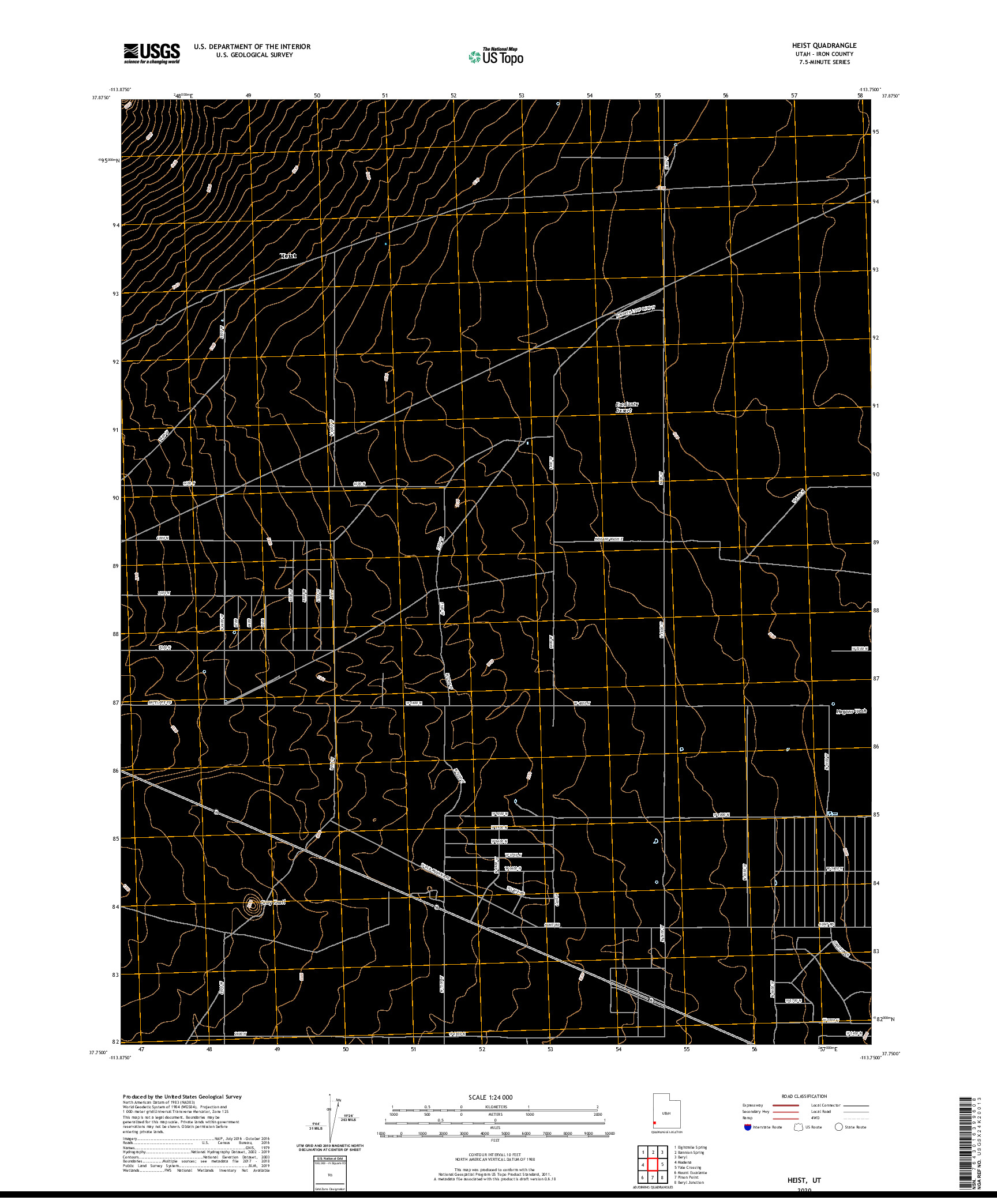 USGS US TOPO 7.5-MINUTE MAP FOR HEIST, UT 2020