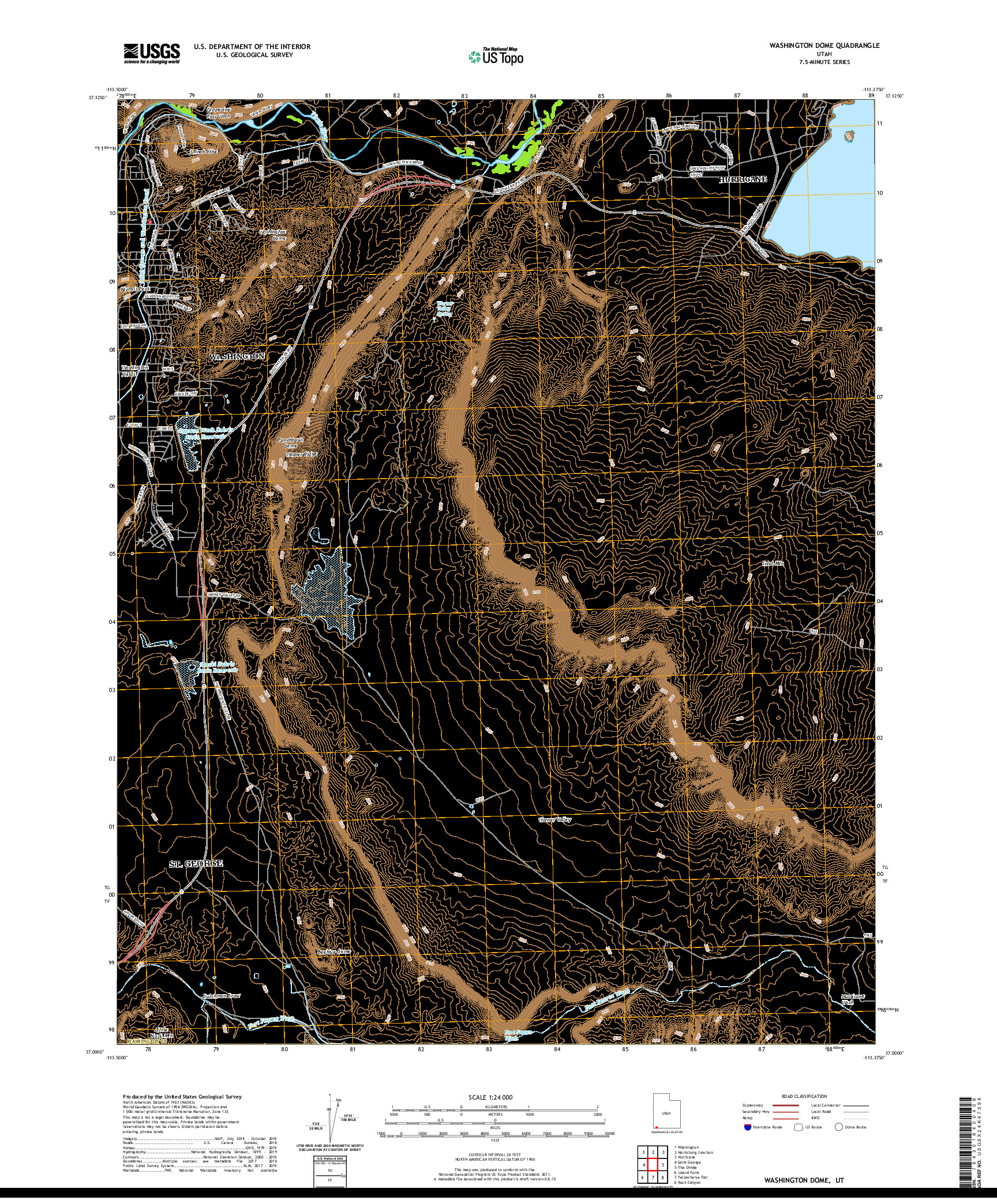 USGS US TOPO 7.5-MINUTE MAP FOR WASHINGTON DOME, UT 2020