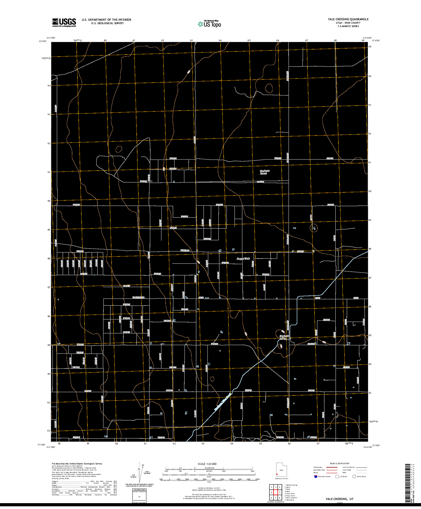 USGS US TOPO 7.5-MINUTE MAP FOR YALE CROSSING, UT 2020