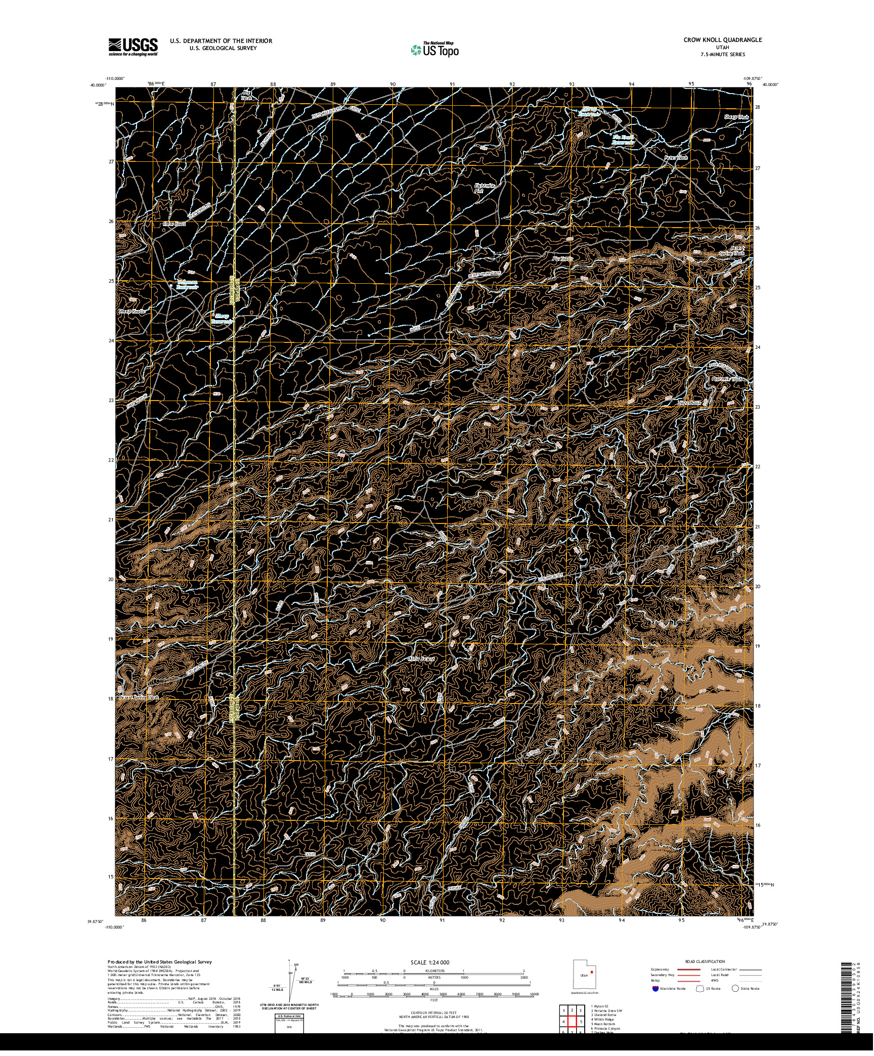 USGS US TOPO 7.5-MINUTE MAP FOR CROW KNOLL, UT 2020