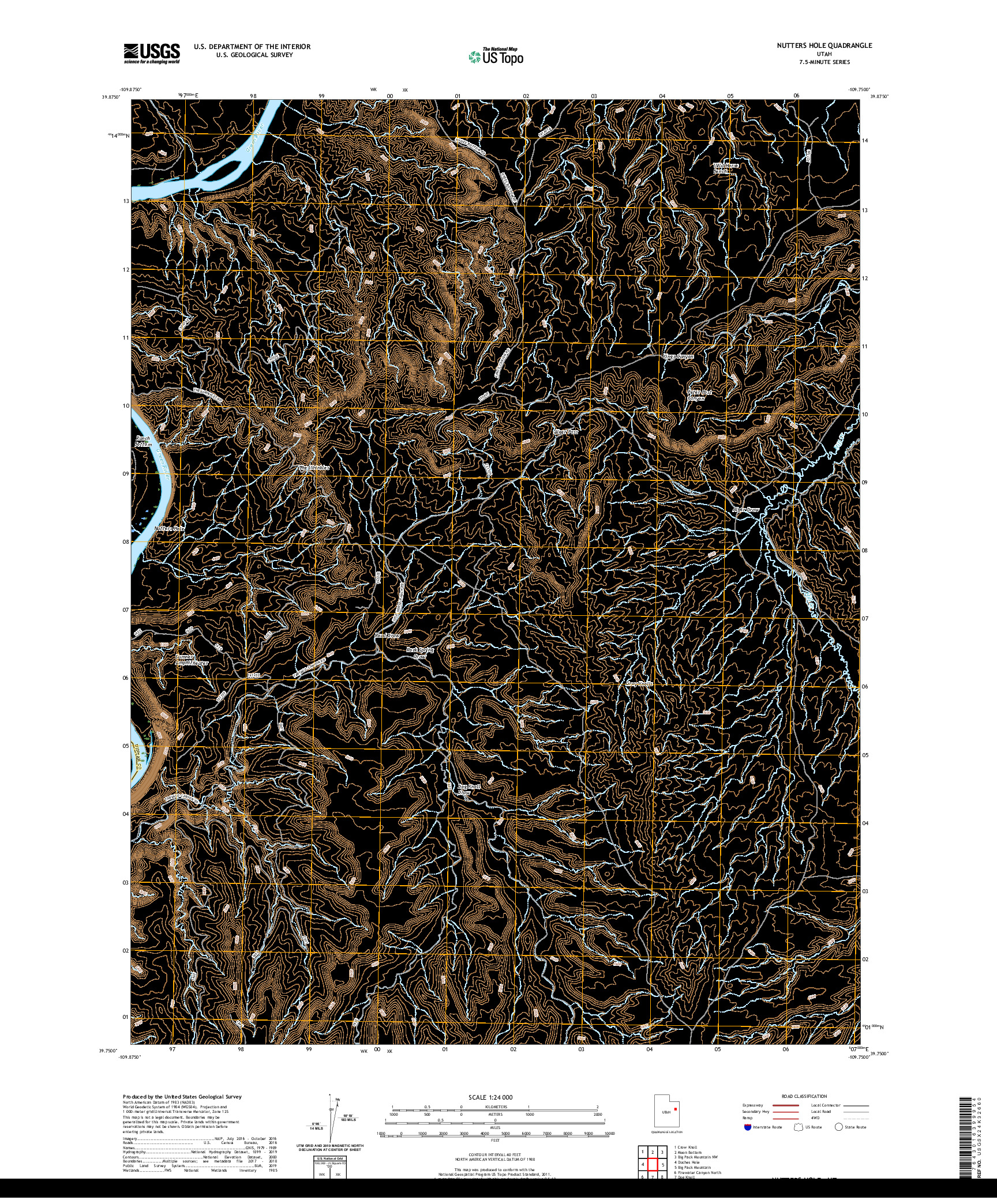 USGS US TOPO 7.5-MINUTE MAP FOR NUTTERS HOLE, UT 2020