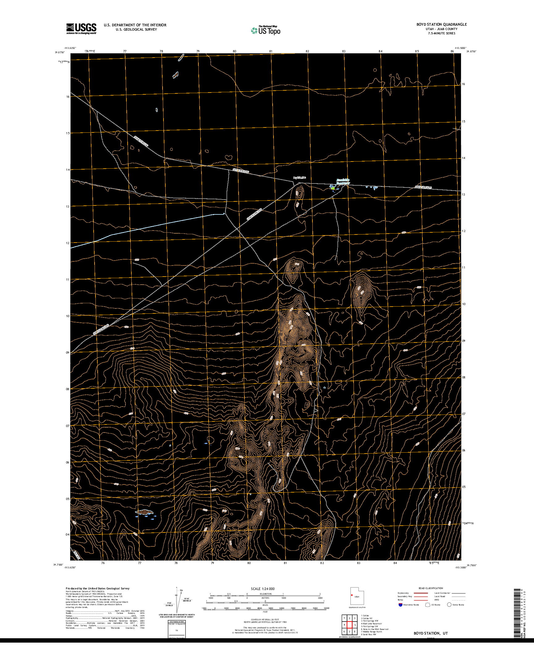 USGS US TOPO 7.5-MINUTE MAP FOR BOYD STATION, UT 2020