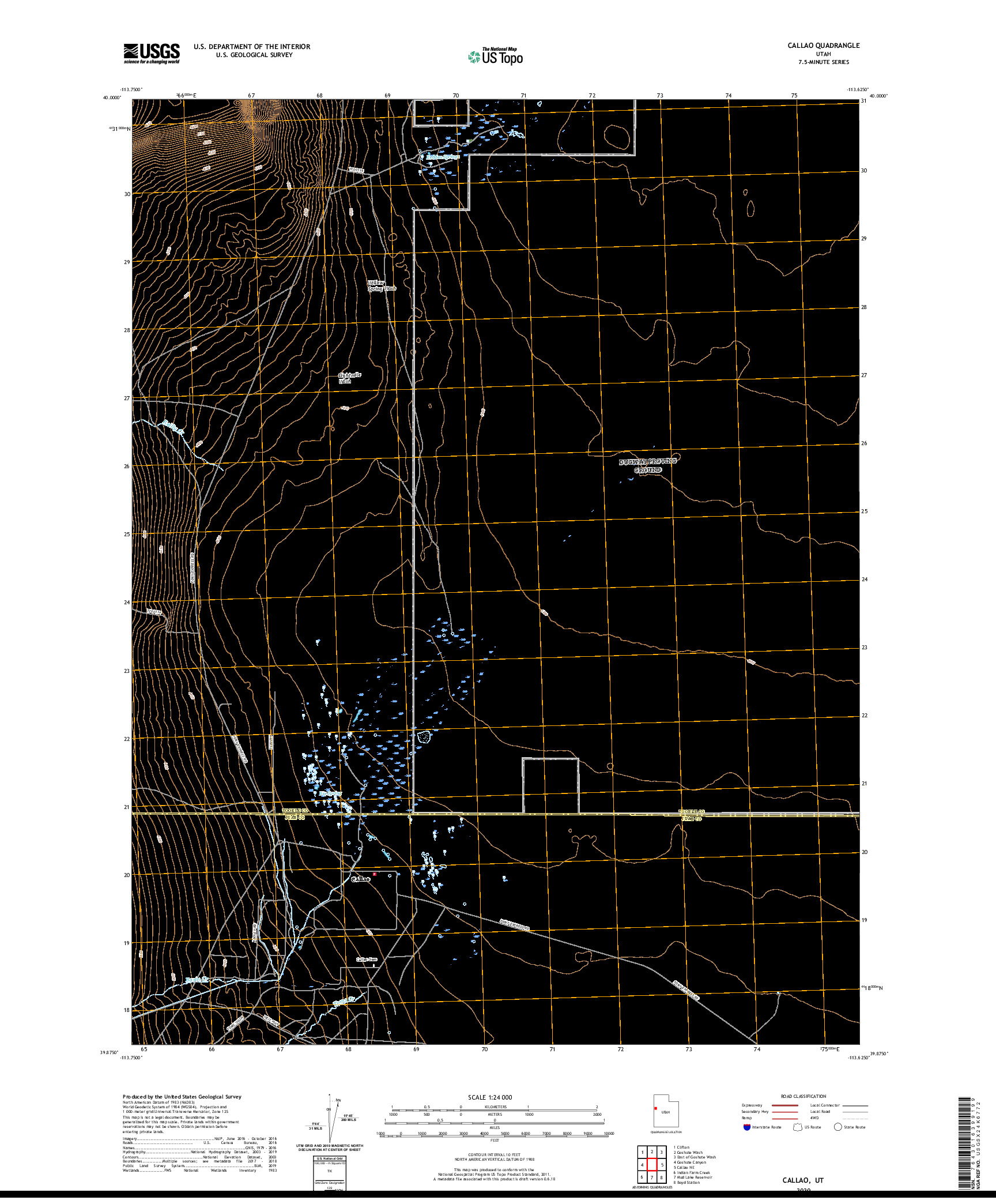 USGS US TOPO 7.5-MINUTE MAP FOR CALLAO, UT 2020