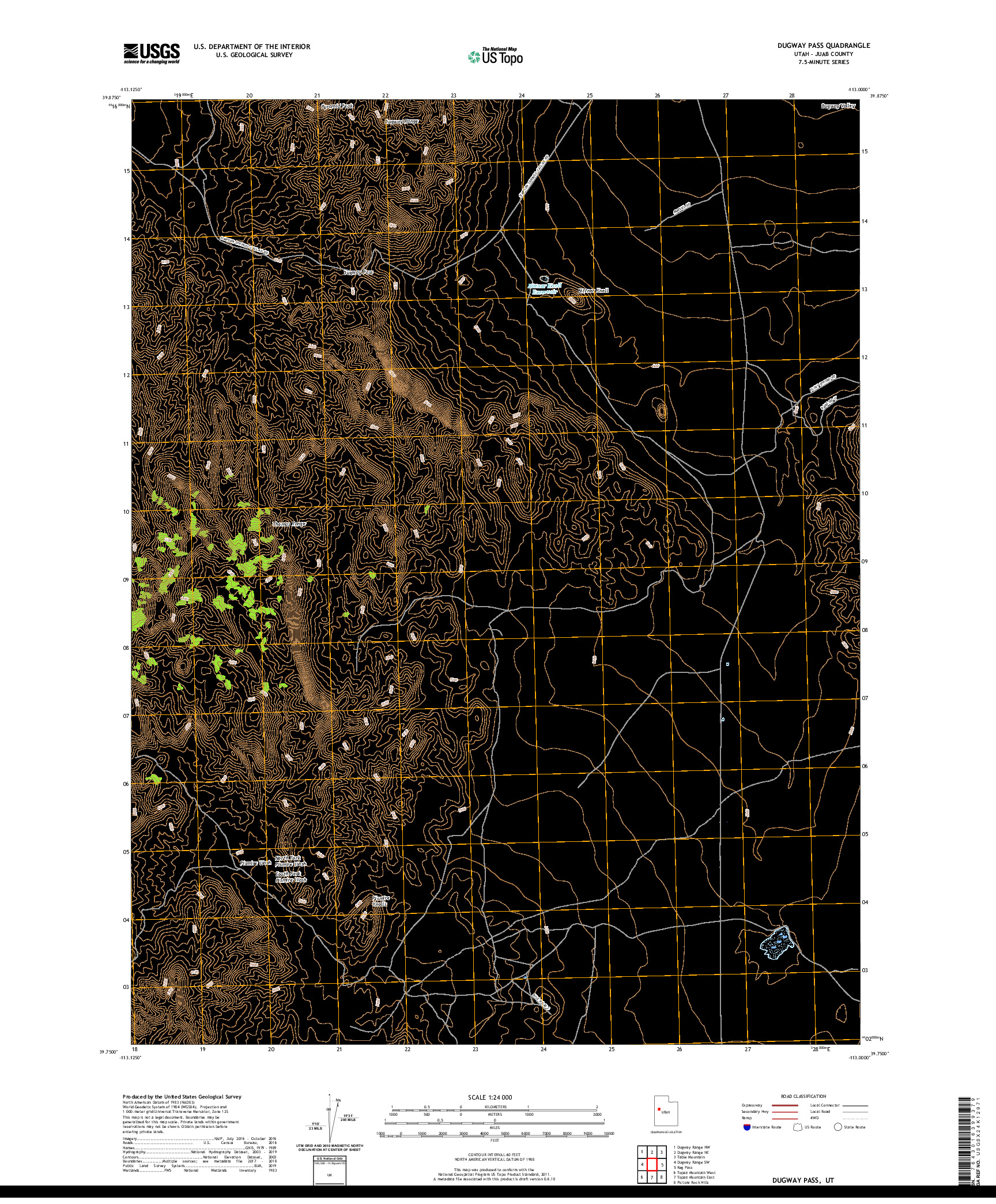 USGS US TOPO 7.5-MINUTE MAP FOR DUGWAY PASS, UT 2020