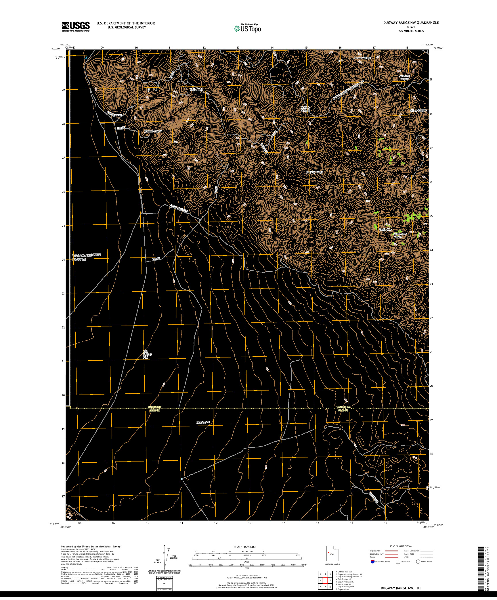 USGS US TOPO 7.5-MINUTE MAP FOR DUGWAY RANGE NW, UT 2020