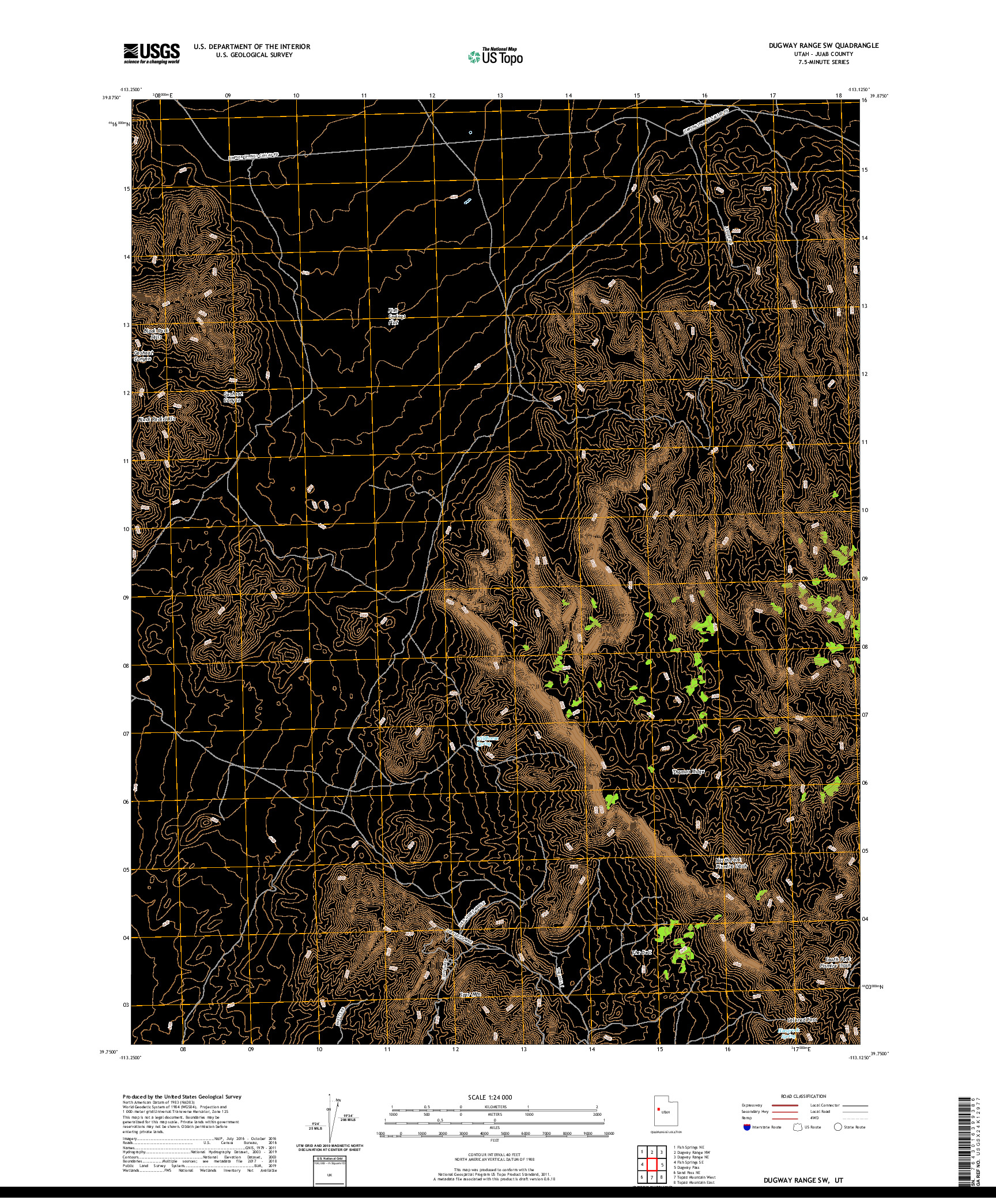 USGS US TOPO 7.5-MINUTE MAP FOR DUGWAY RANGE SW, UT 2020