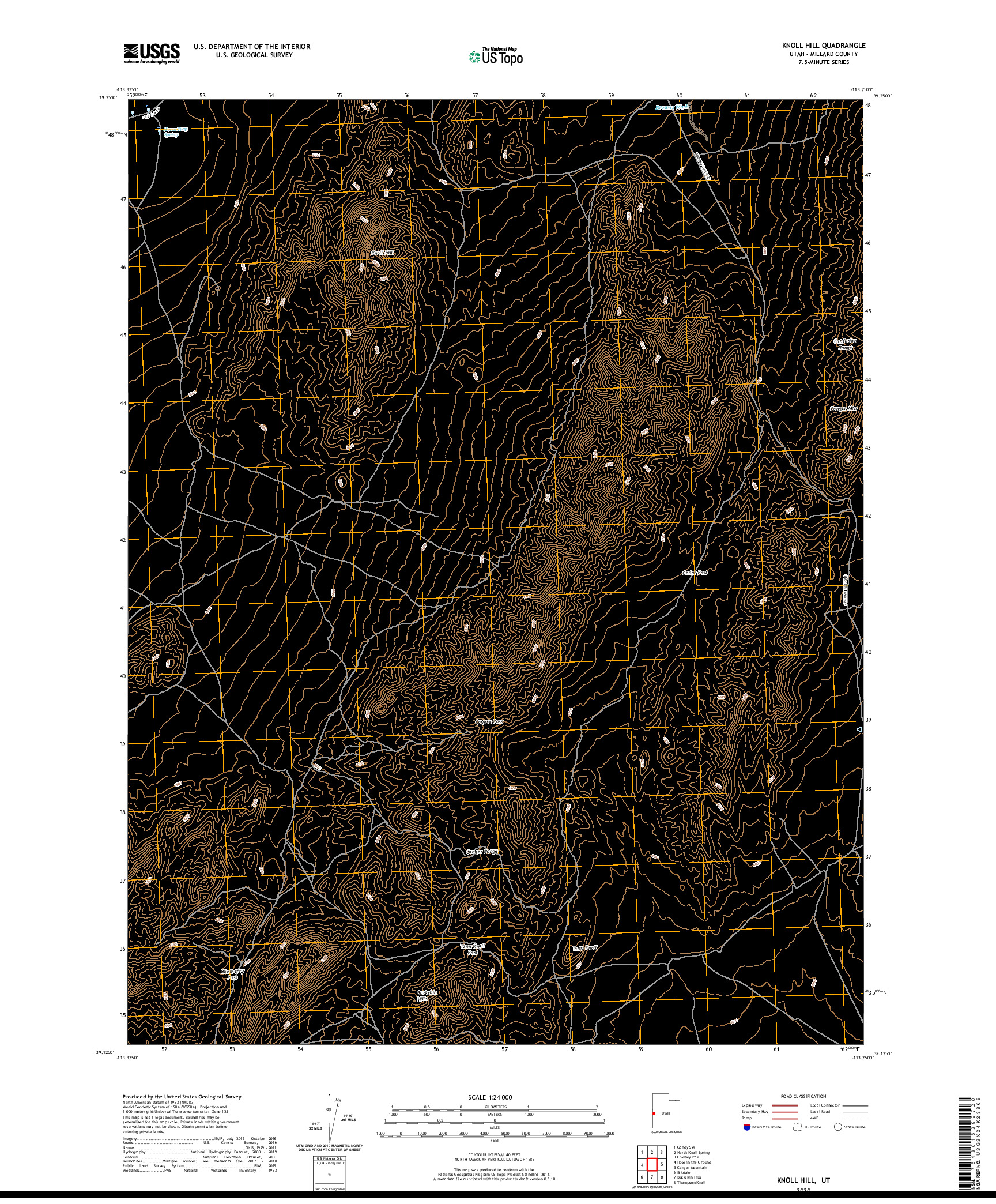 USGS US TOPO 7.5-MINUTE MAP FOR KNOLL HILL, UT 2020
