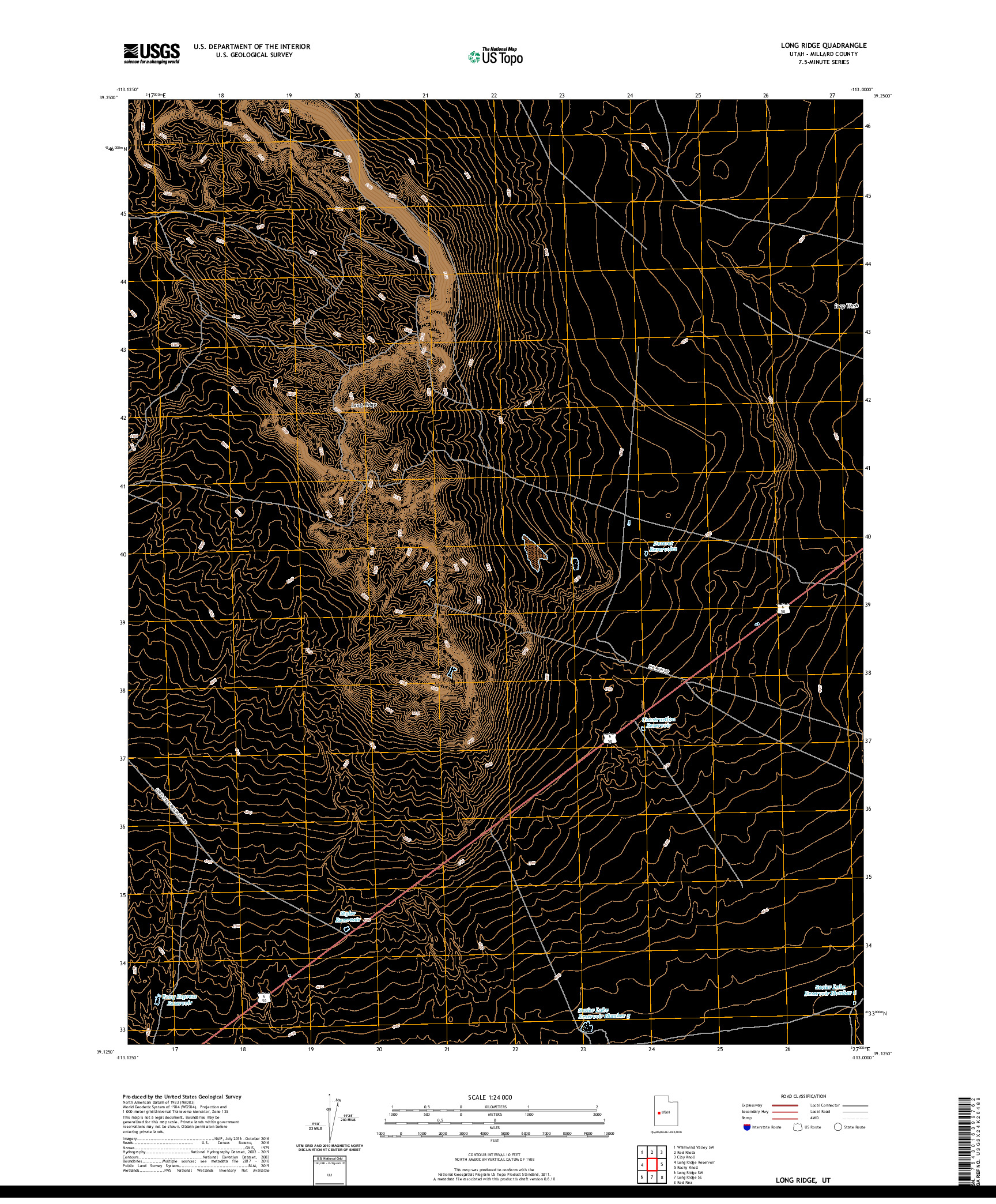 USGS US TOPO 7.5-MINUTE MAP FOR LONG RIDGE, UT 2020