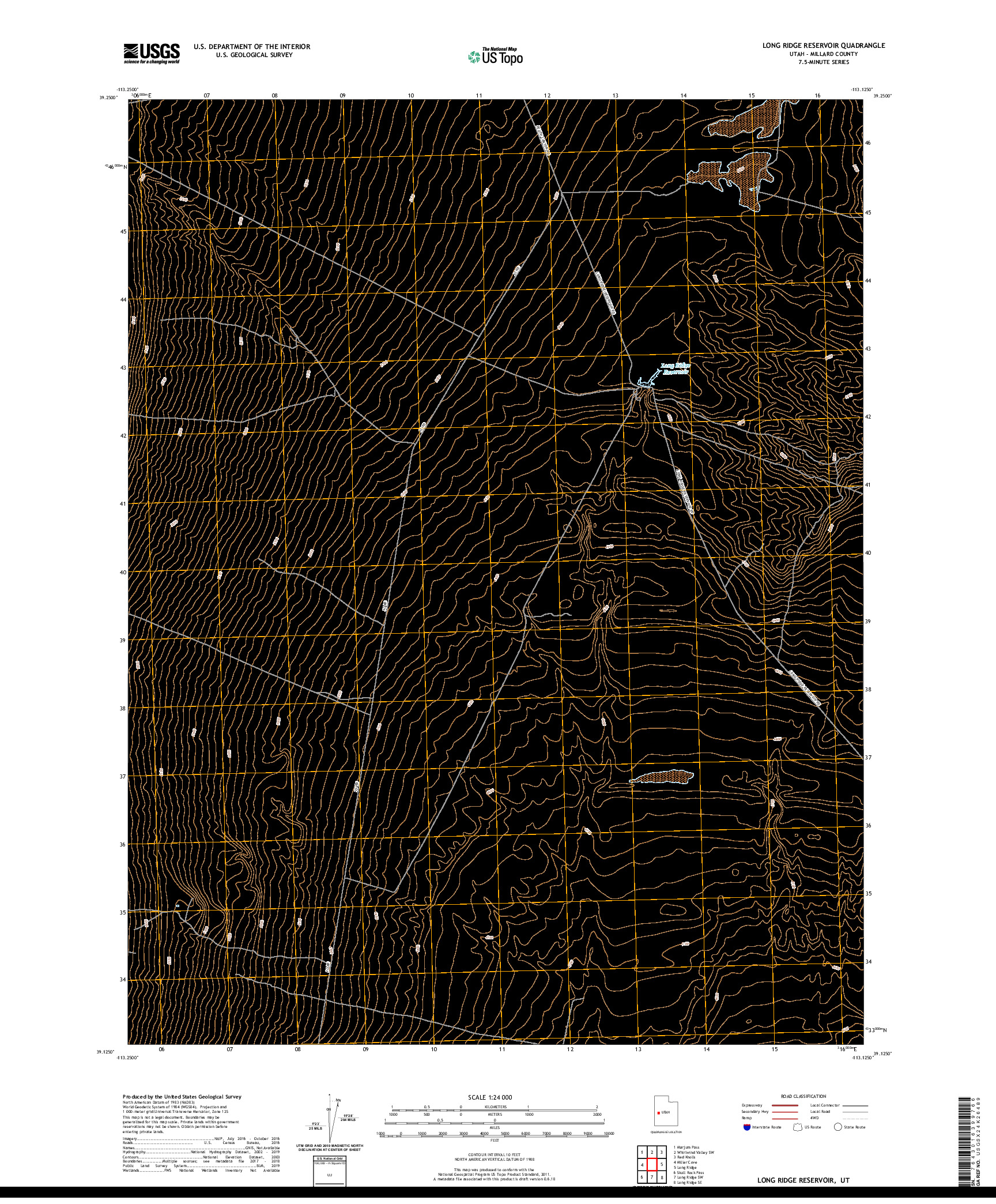 USGS US TOPO 7.5-MINUTE MAP FOR LONG RIDGE RESERVOIR, UT 2020