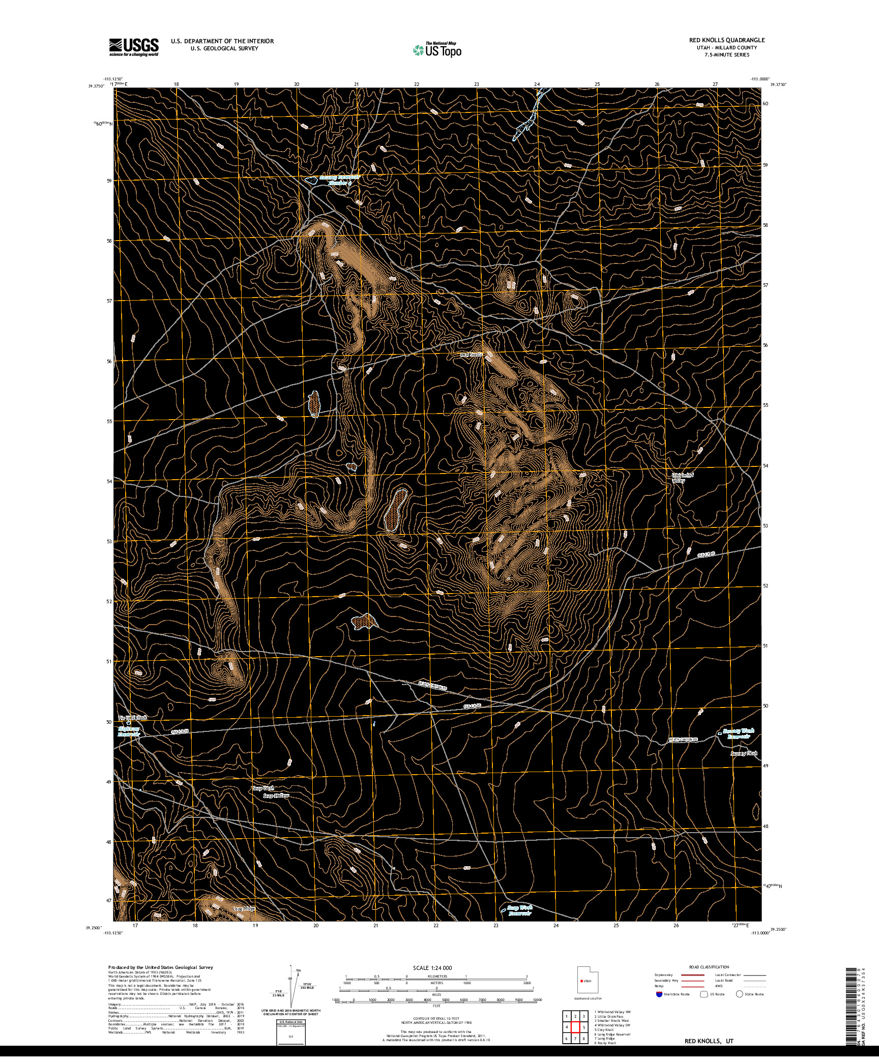 USGS US TOPO 7.5-MINUTE MAP FOR RED KNOLLS, UT 2020