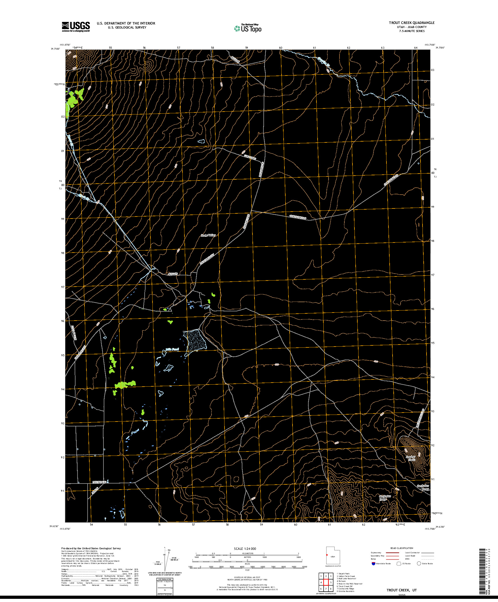 USGS US TOPO 7.5-MINUTE MAP FOR TROUT CREEK, UT 2020