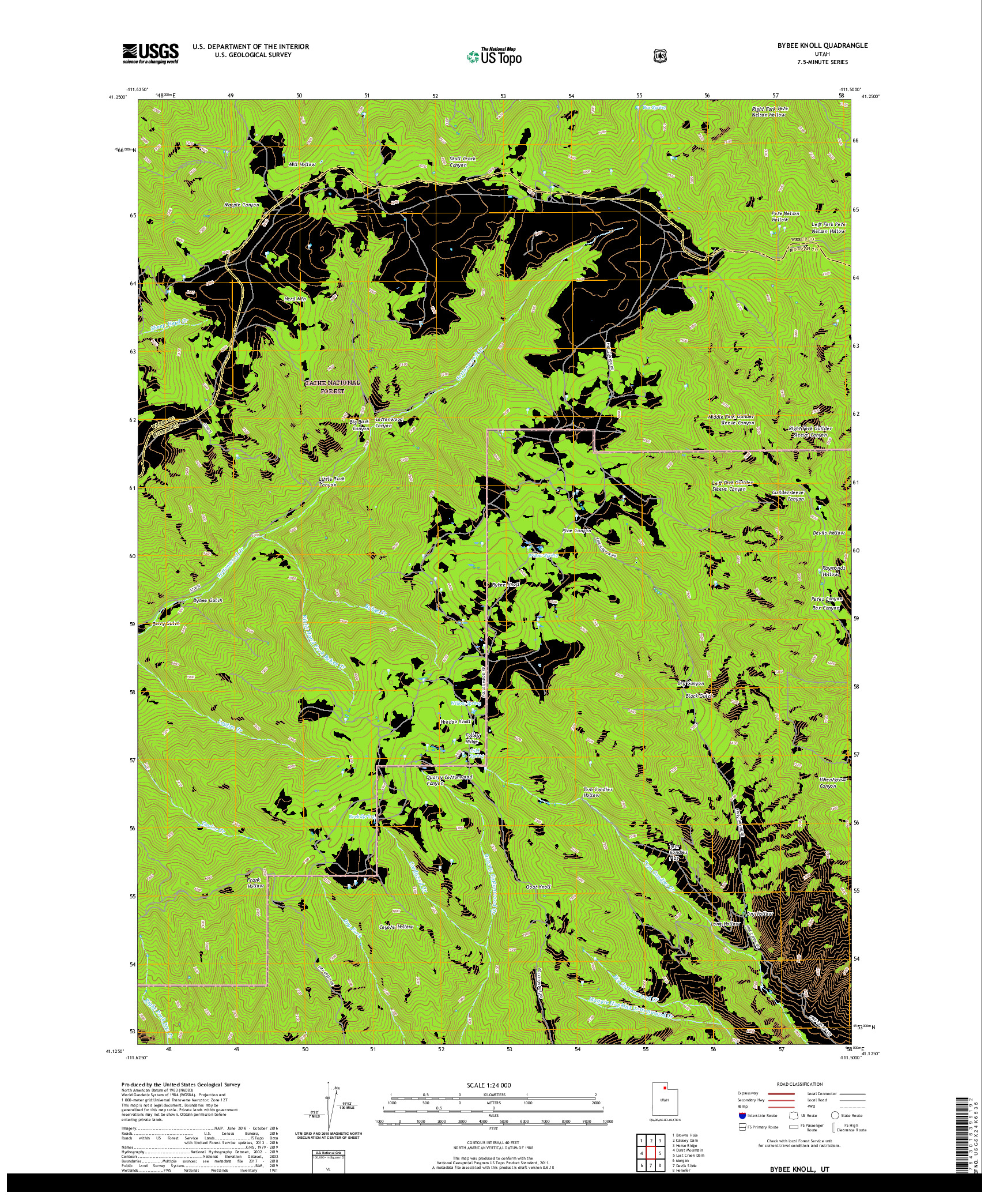 USGS US TOPO 7.5-MINUTE MAP FOR BYBEE KNOLL, UT 2020