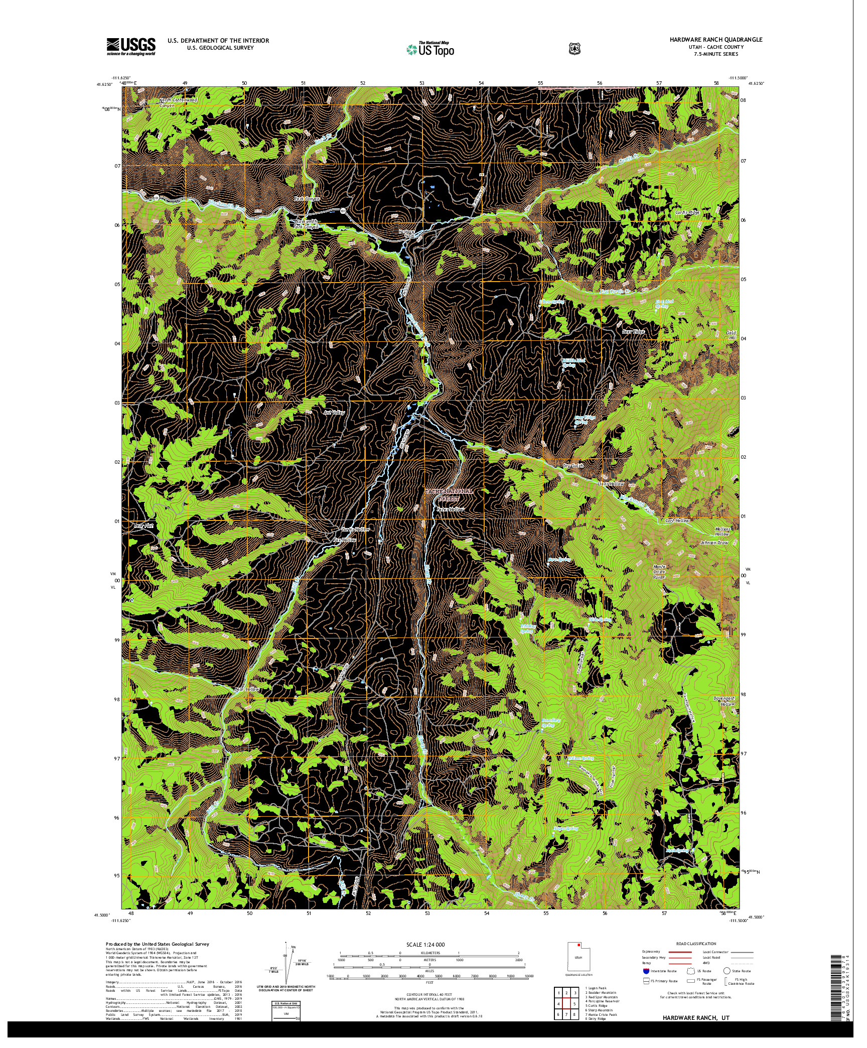 USGS US TOPO 7.5-MINUTE MAP FOR HARDWARE RANCH, UT 2020