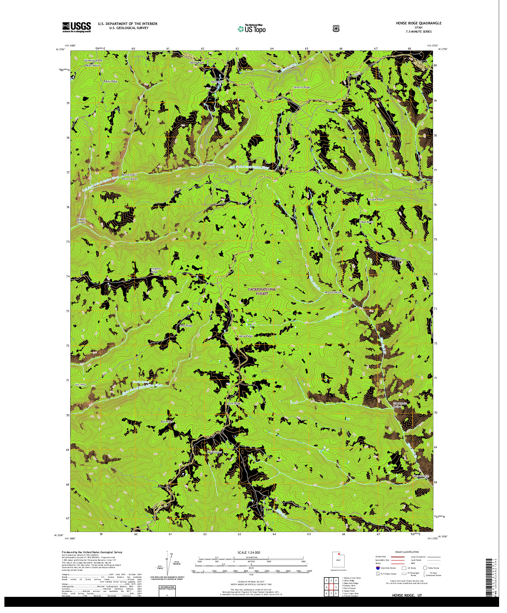 USGS US TOPO 7.5-MINUTE MAP FOR HORSE RIDGE, UT 2020