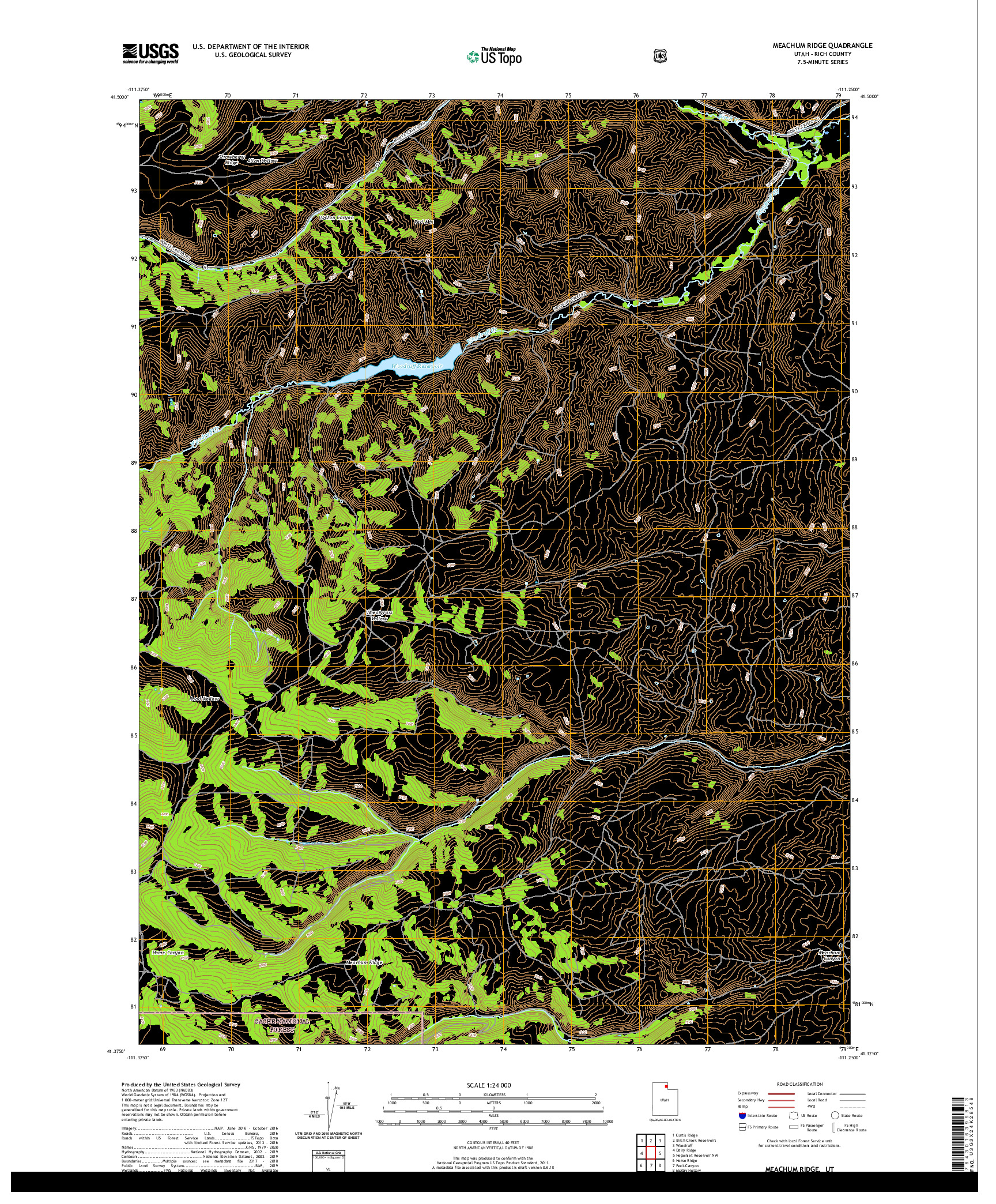 USGS US TOPO 7.5-MINUTE MAP FOR MEACHUM RIDGE, UT 2020