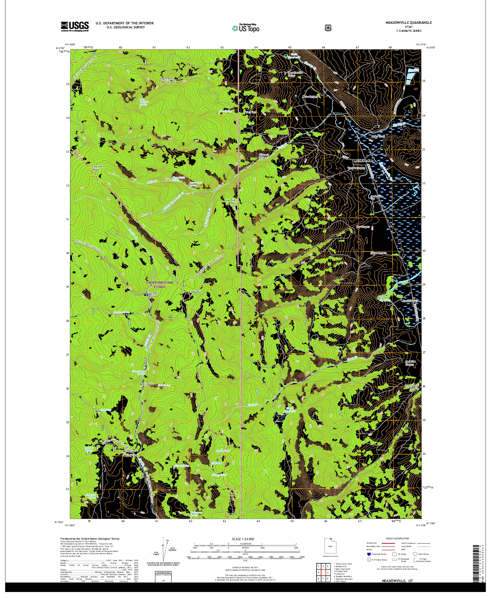 USGS US TOPO 7.5-MINUTE MAP FOR MEADOWVILLE, UT 2020