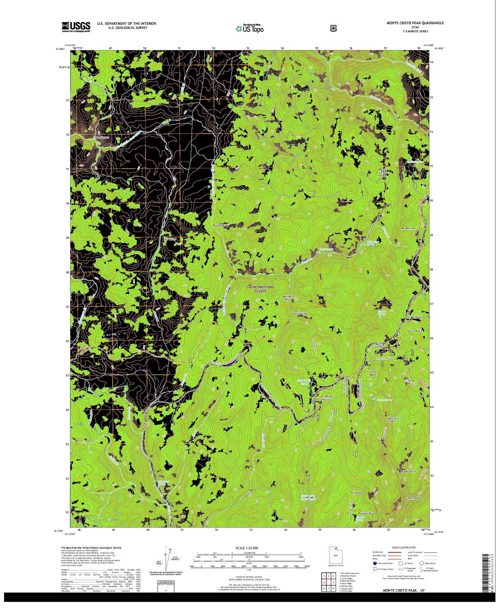 USGS US TOPO 7.5-MINUTE MAP FOR MONTE CRISTO PEAK, UT 2020