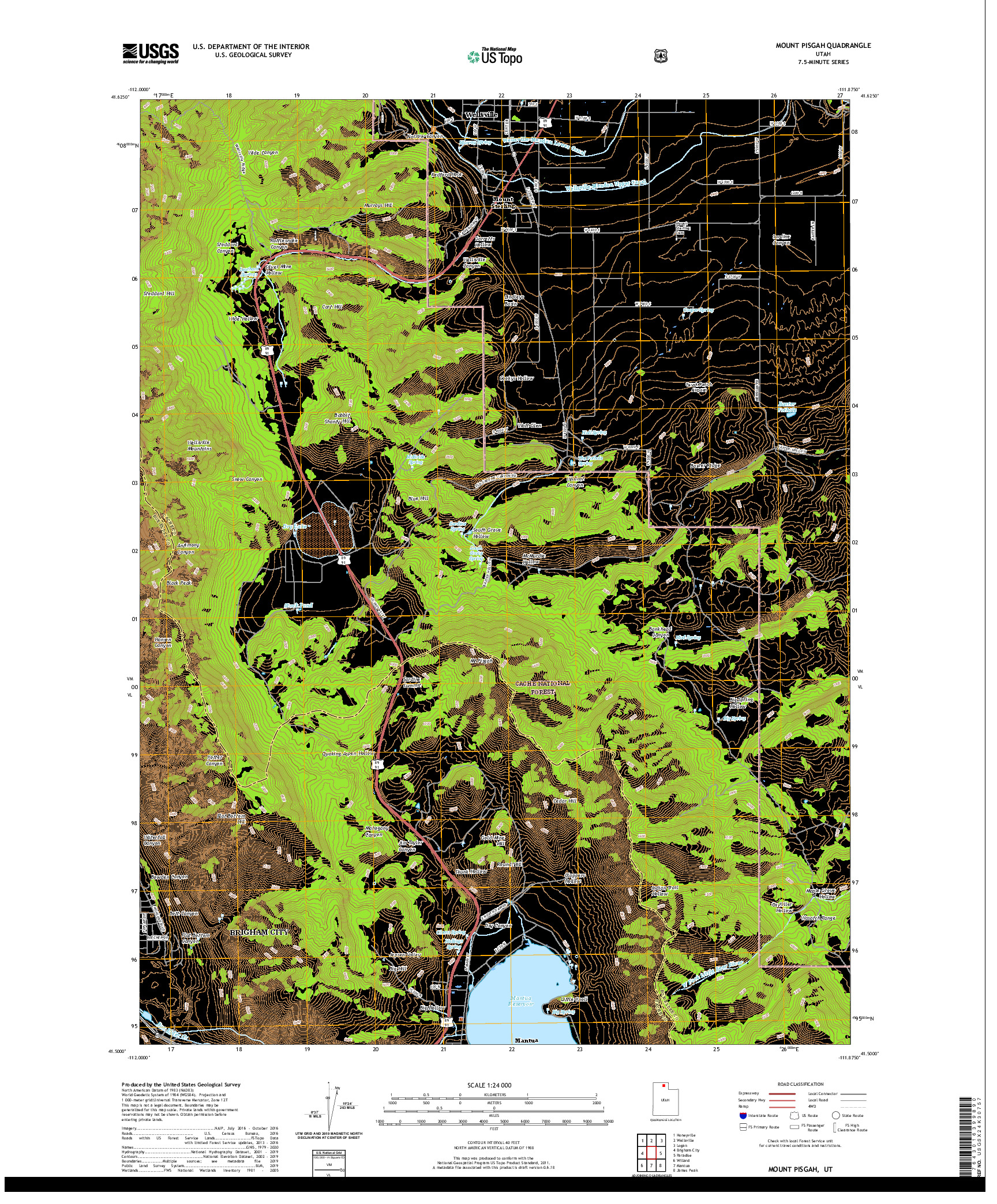 USGS US TOPO 7.5-MINUTE MAP FOR MOUNT PISGAH, UT 2020