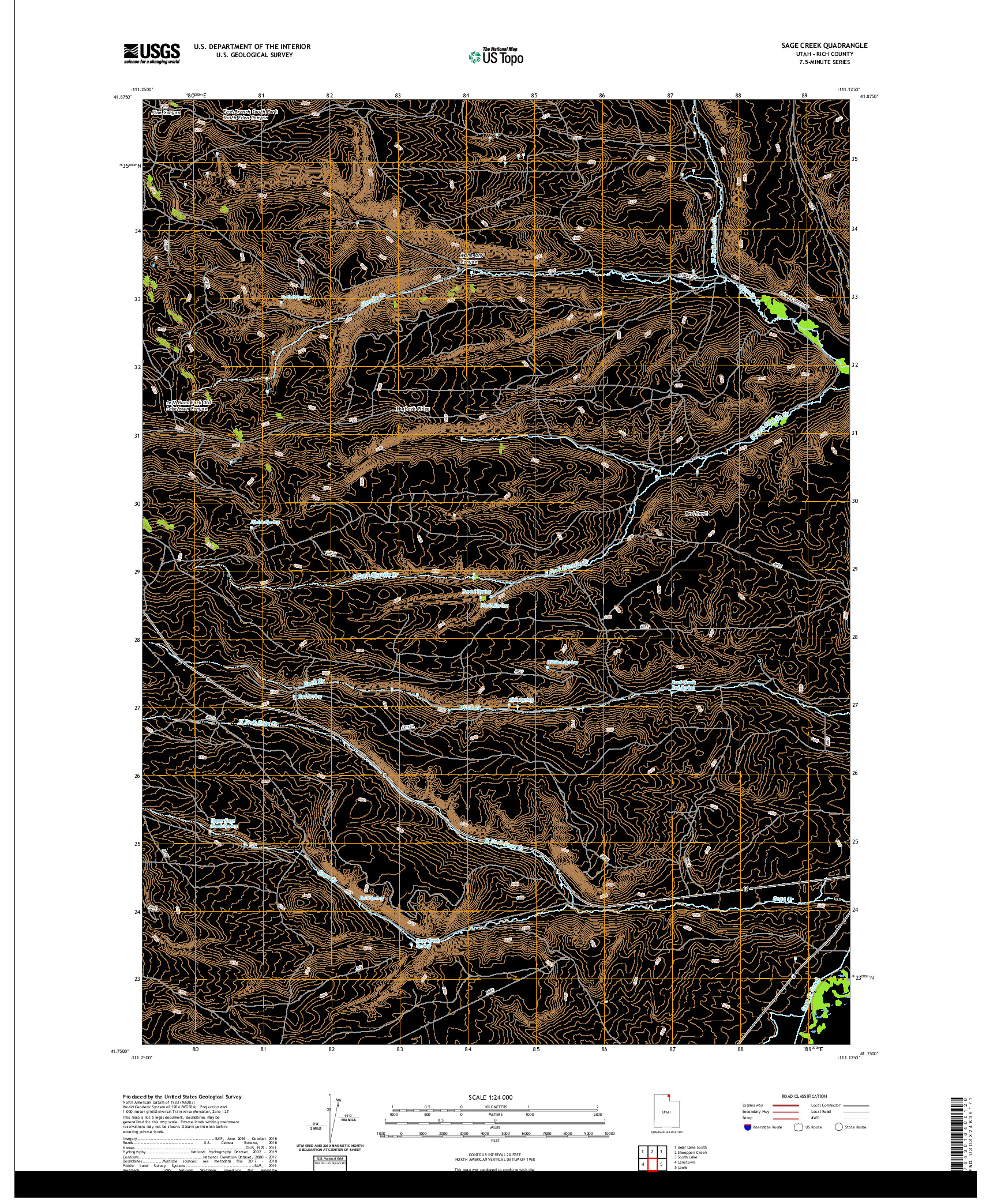 USGS US TOPO 7.5-MINUTE MAP FOR SAGE CREEK, UT 2020