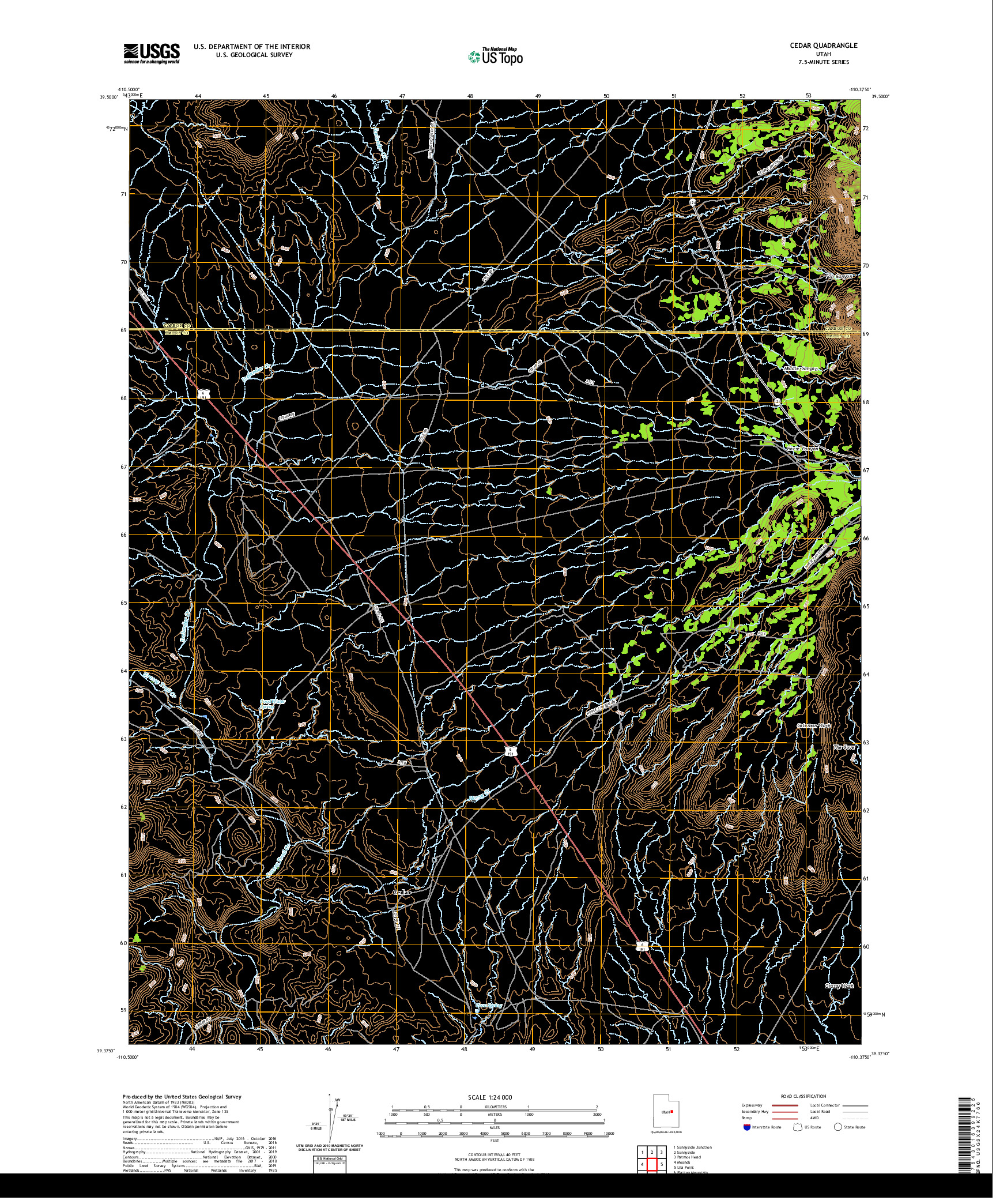 USGS US TOPO 7.5-MINUTE MAP FOR CEDAR, UT 2020