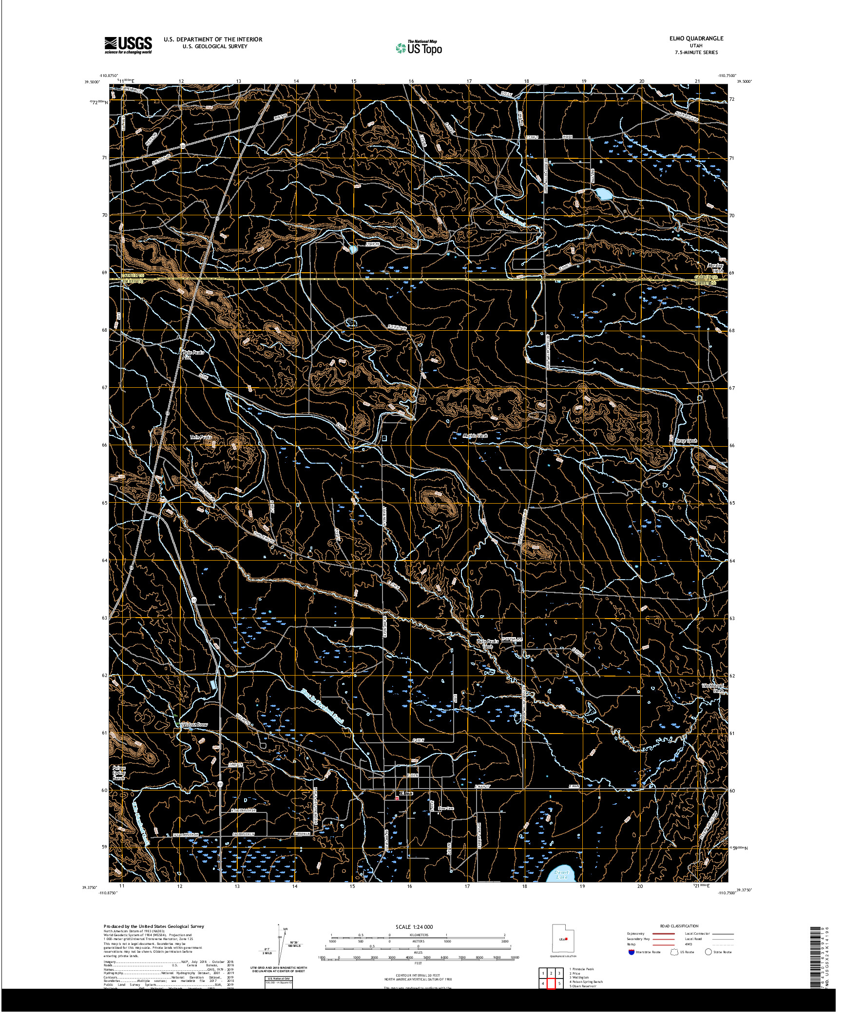 USGS US TOPO 7.5-MINUTE MAP FOR ELMO, UT 2020