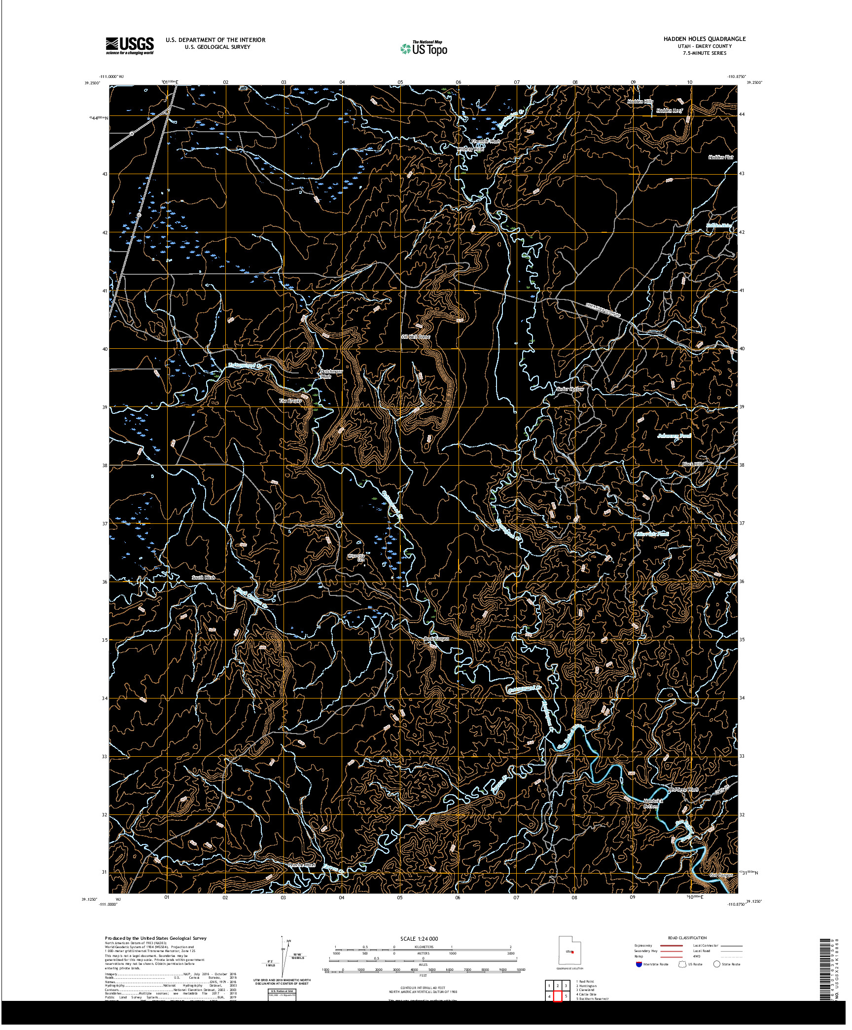 USGS US TOPO 7.5-MINUTE MAP FOR HADDEN HOLES, UT 2020