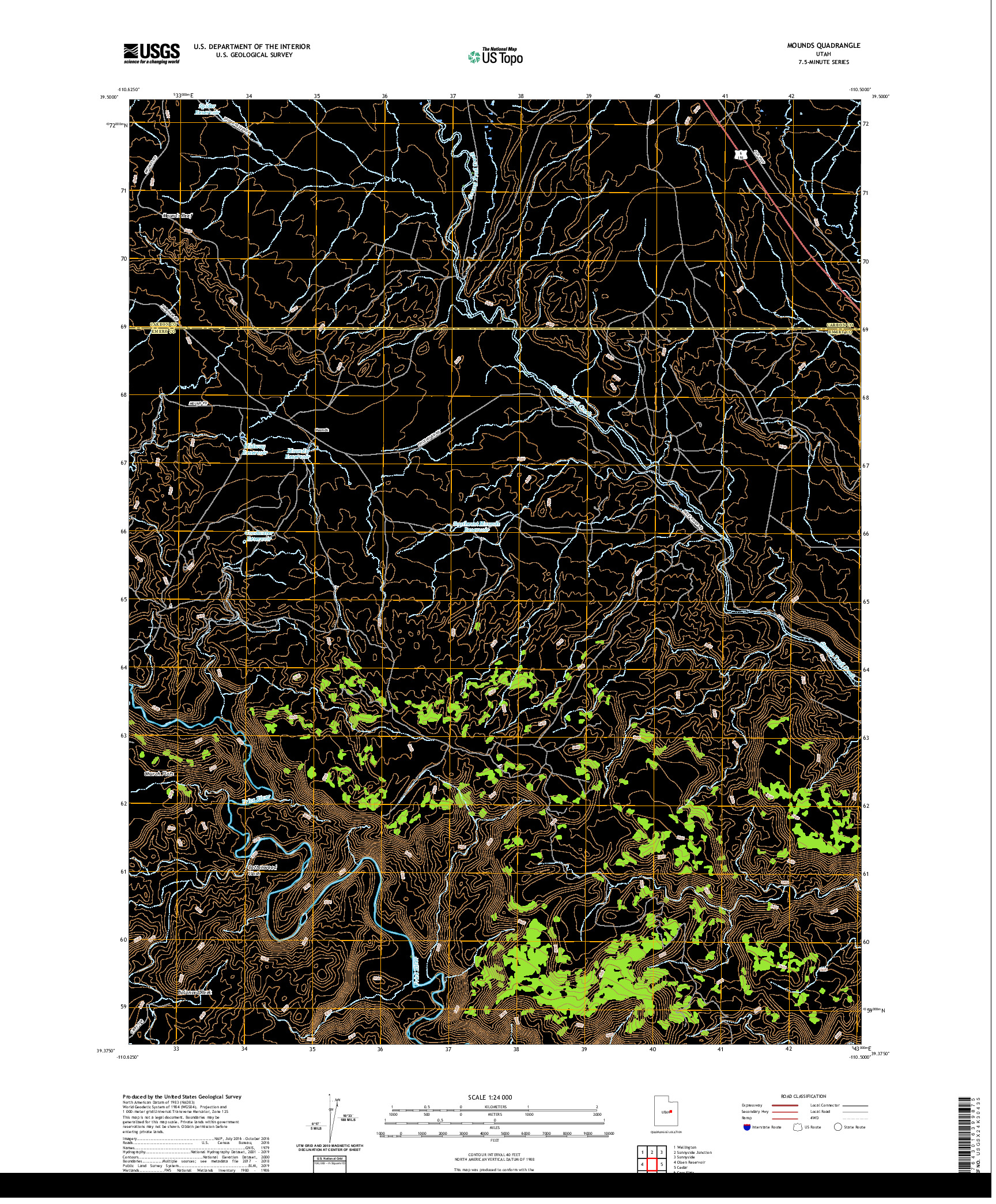 USGS US TOPO 7.5-MINUTE MAP FOR MOUNDS, UT 2020