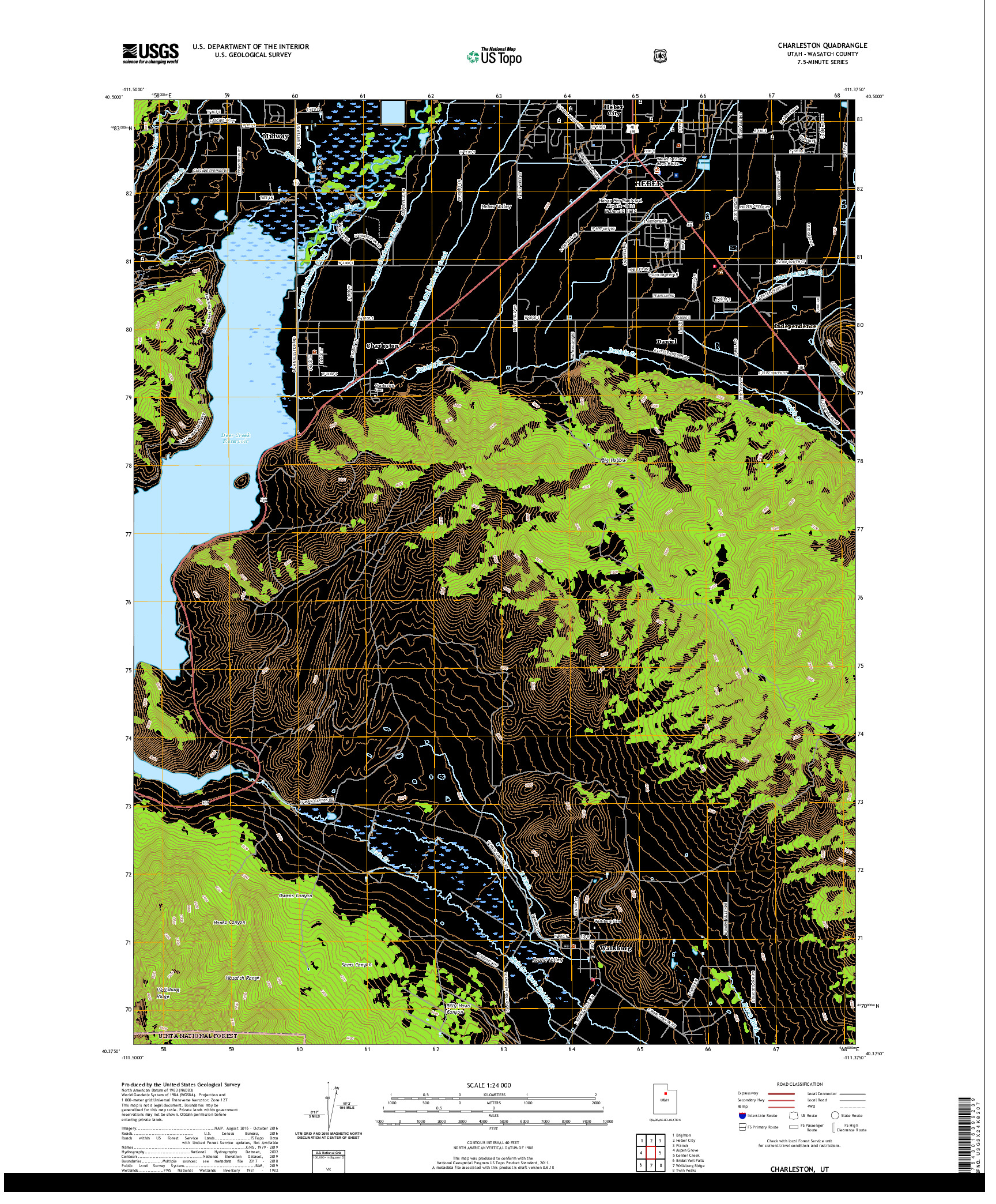 USGS US TOPO 7.5-MINUTE MAP FOR CHARLESTON, UT 2020