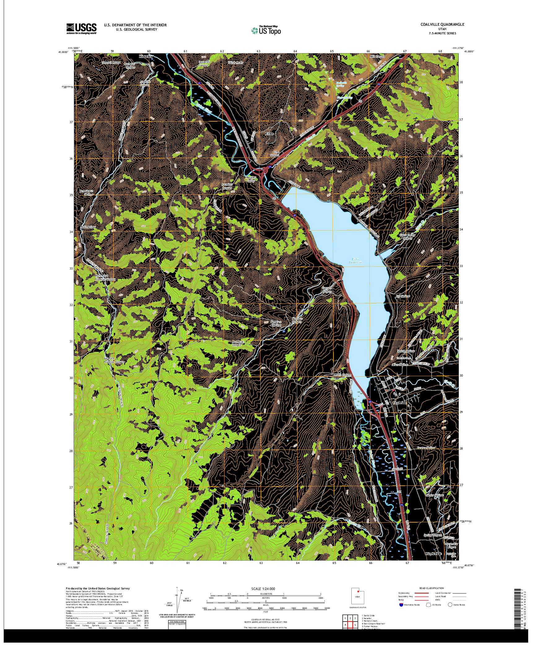 USGS US TOPO 7.5-MINUTE MAP FOR COALVILLE, UT 2020
