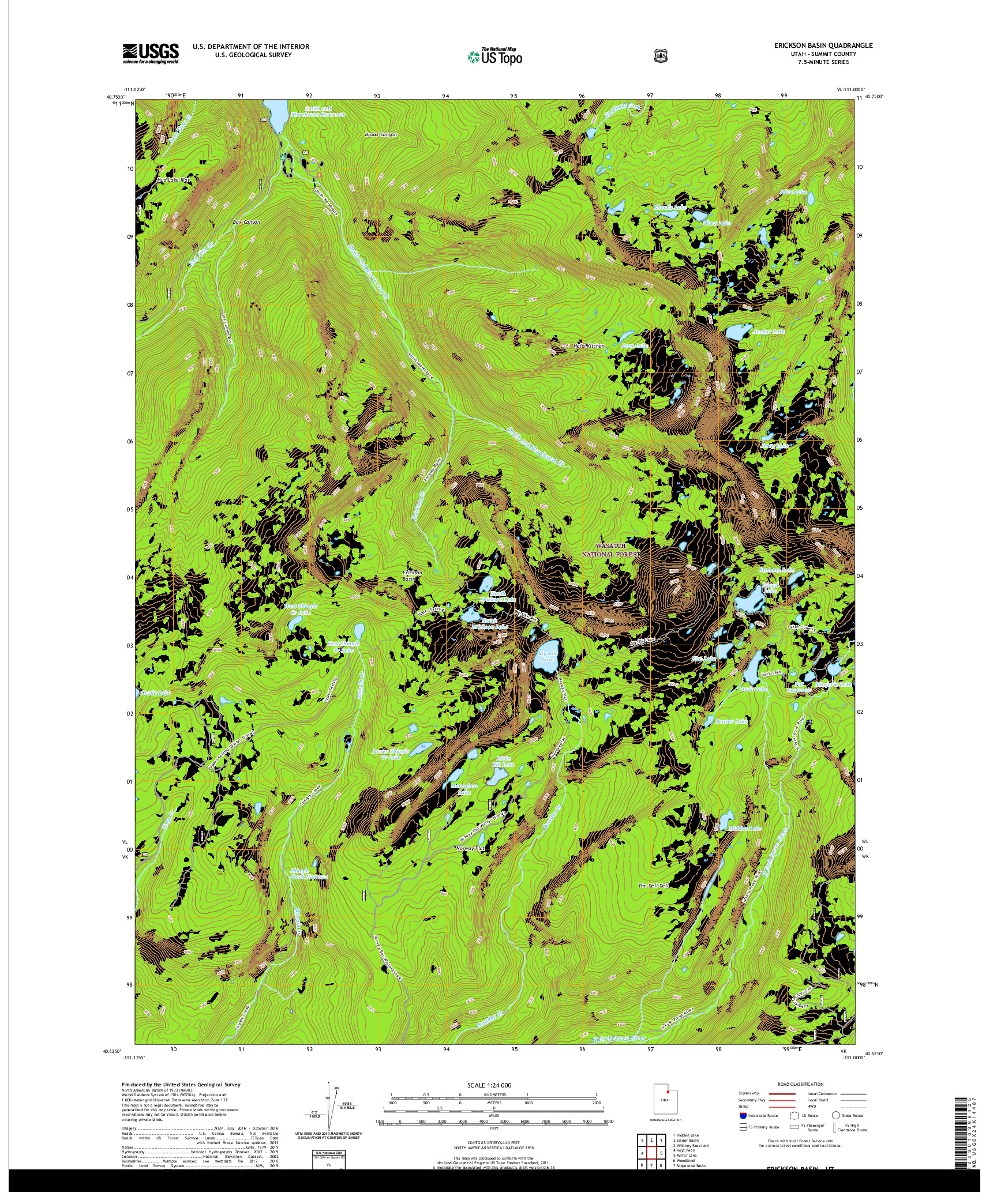 USGS US TOPO 7.5-MINUTE MAP FOR ERICKSON BASIN, UT 2020
