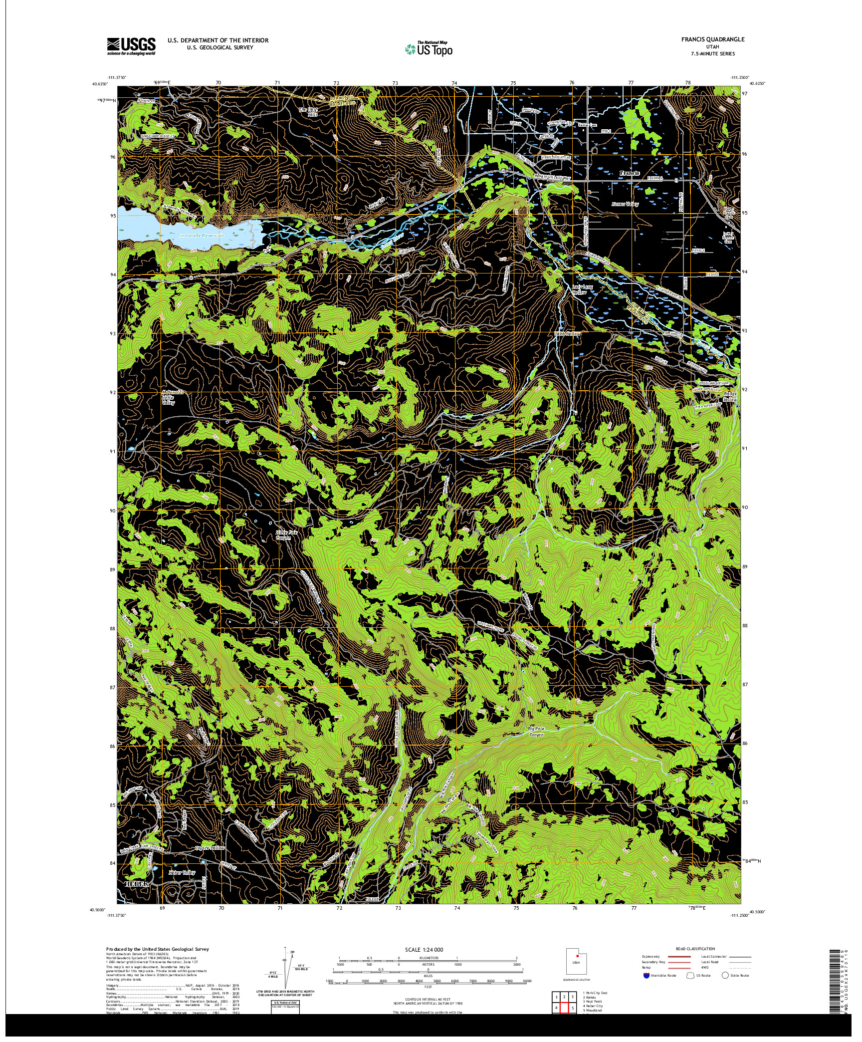 USGS US TOPO 7.5-MINUTE MAP FOR FRANCIS, UT 2020