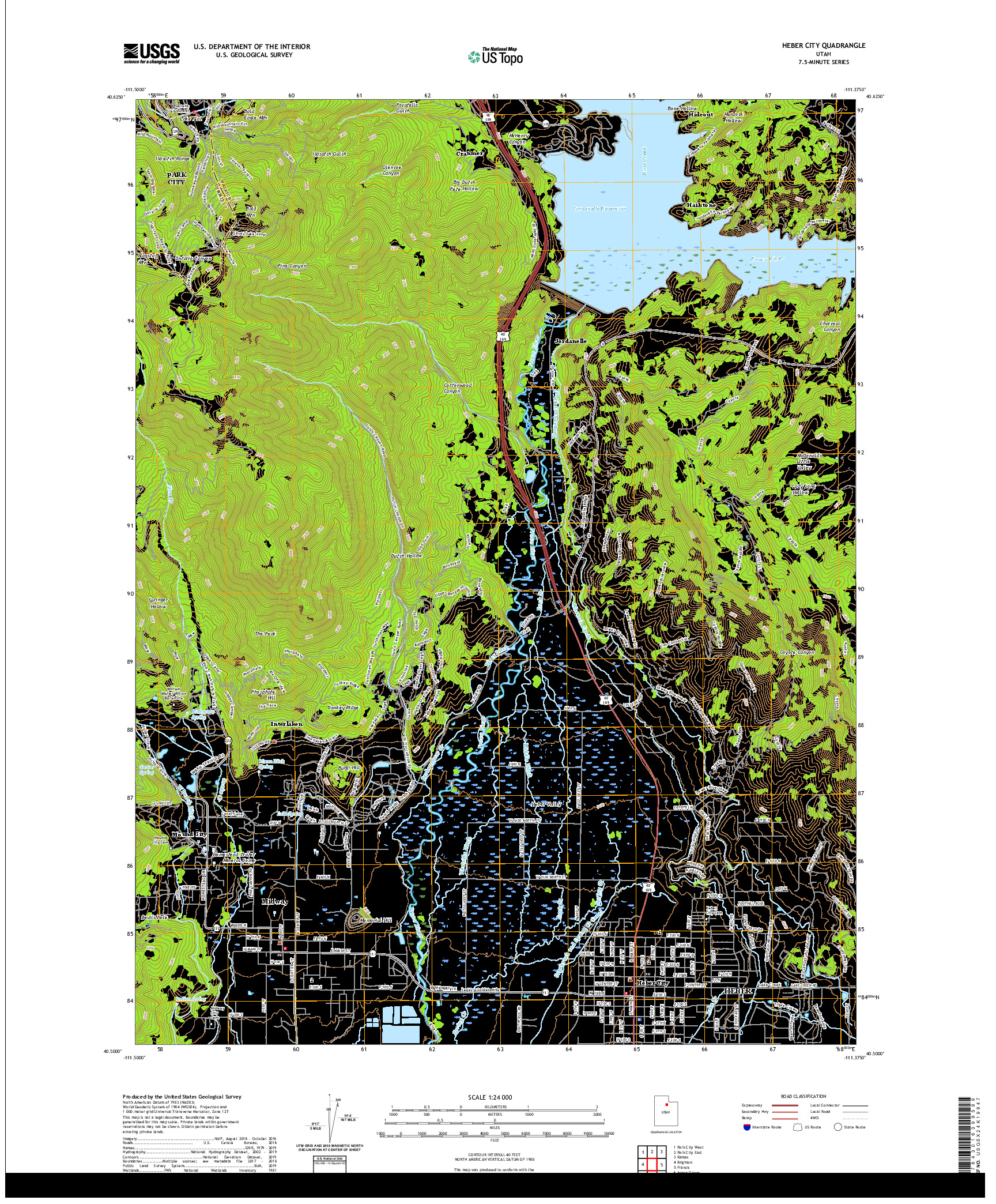 USGS US TOPO 7.5-MINUTE MAP FOR HEBER CITY, UT 2020
