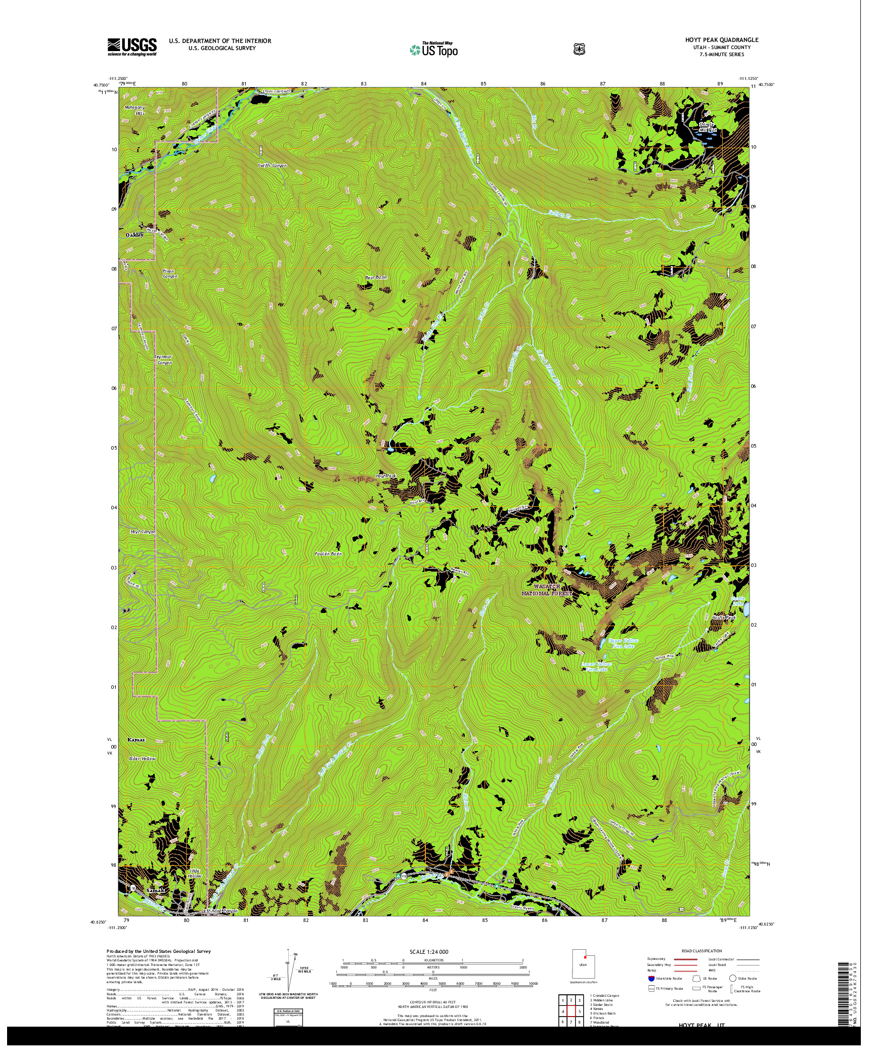 USGS US TOPO 7.5-MINUTE MAP FOR HOYT PEAK, UT 2020