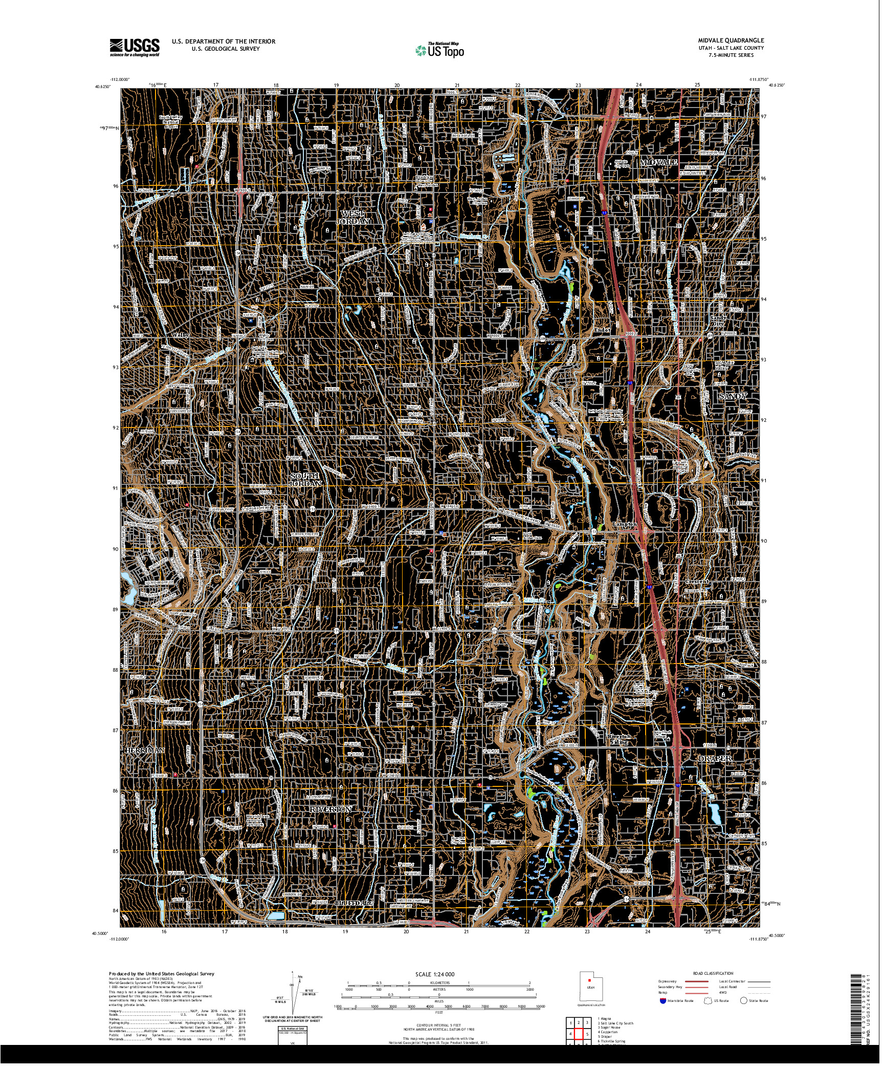 USGS US TOPO 7.5-MINUTE MAP FOR MIDVALE, UT 2020