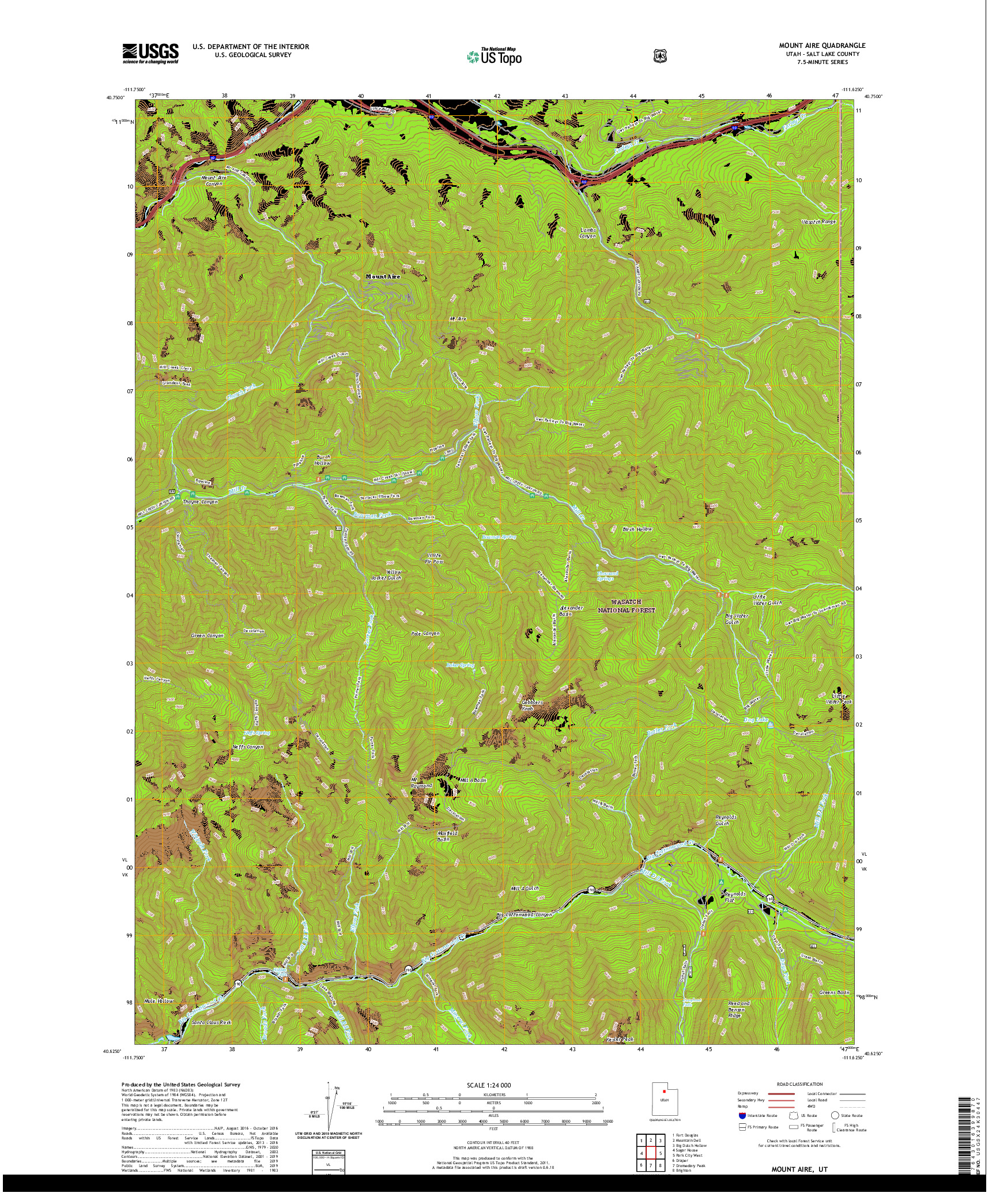 USGS US TOPO 7.5-MINUTE MAP FOR MOUNT AIRE, UT 2020