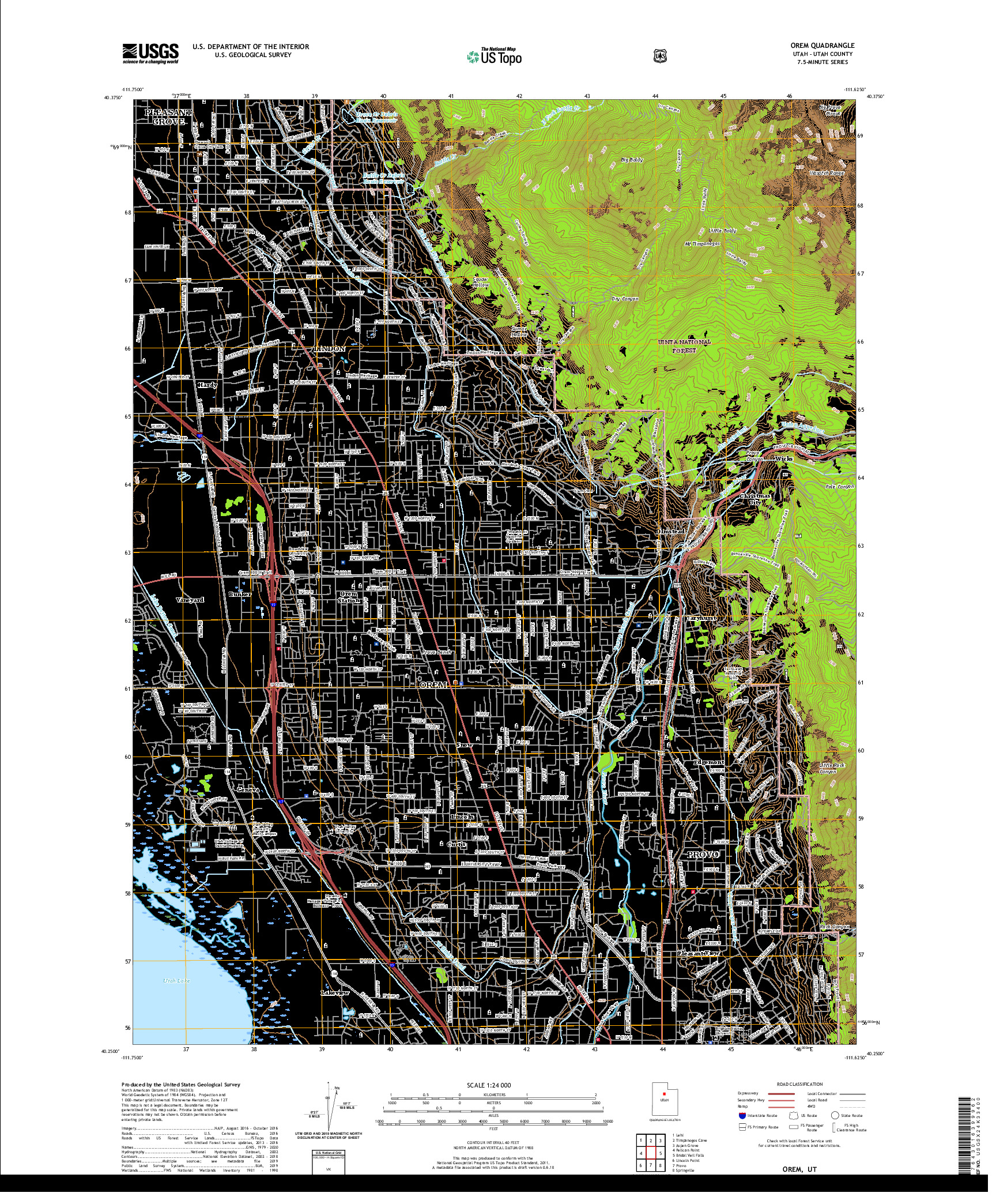 USGS US TOPO 7.5-MINUTE MAP FOR OREM, UT 2020