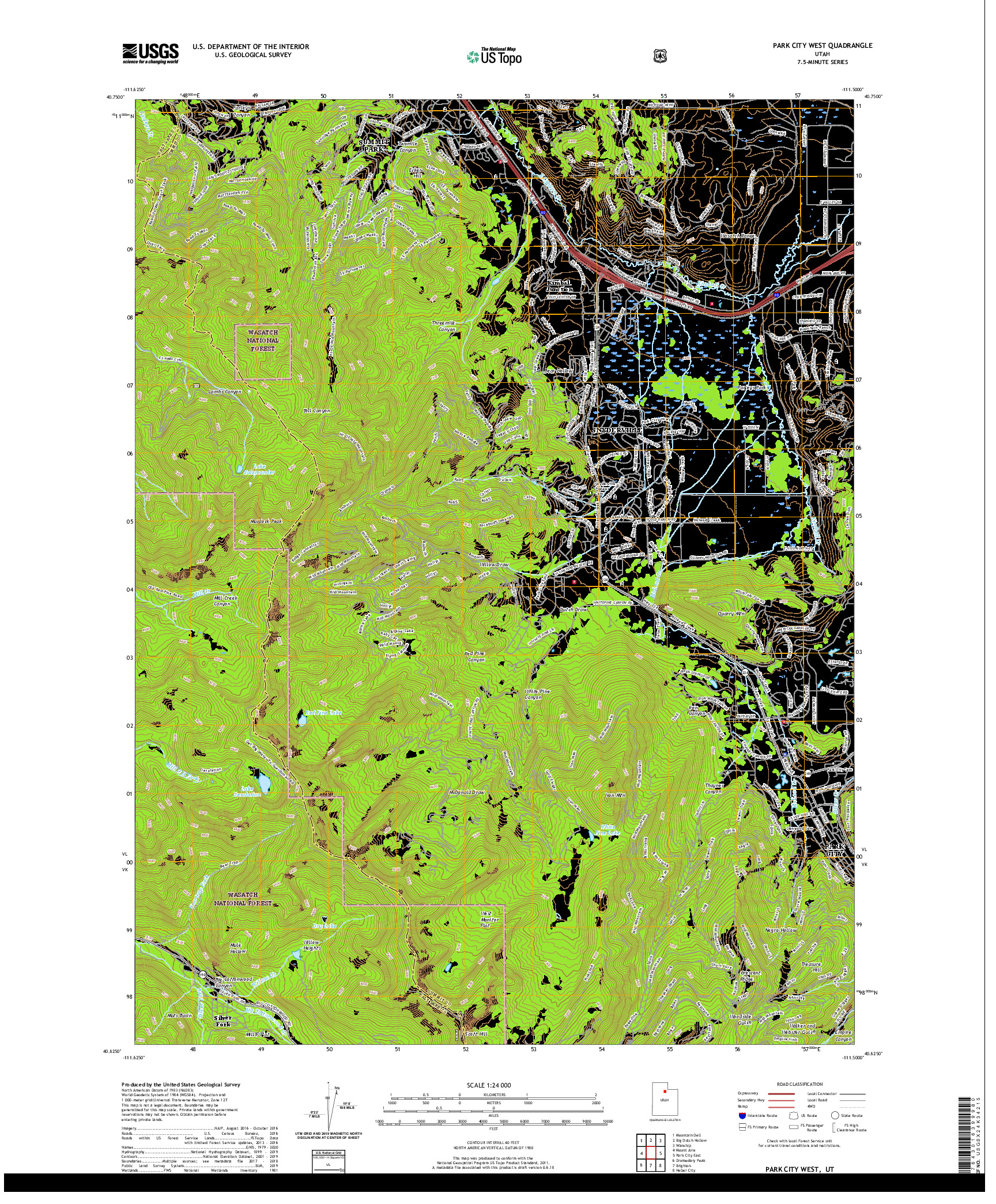 USGS US TOPO 7.5-MINUTE MAP FOR PARK CITY WEST, UT 2020