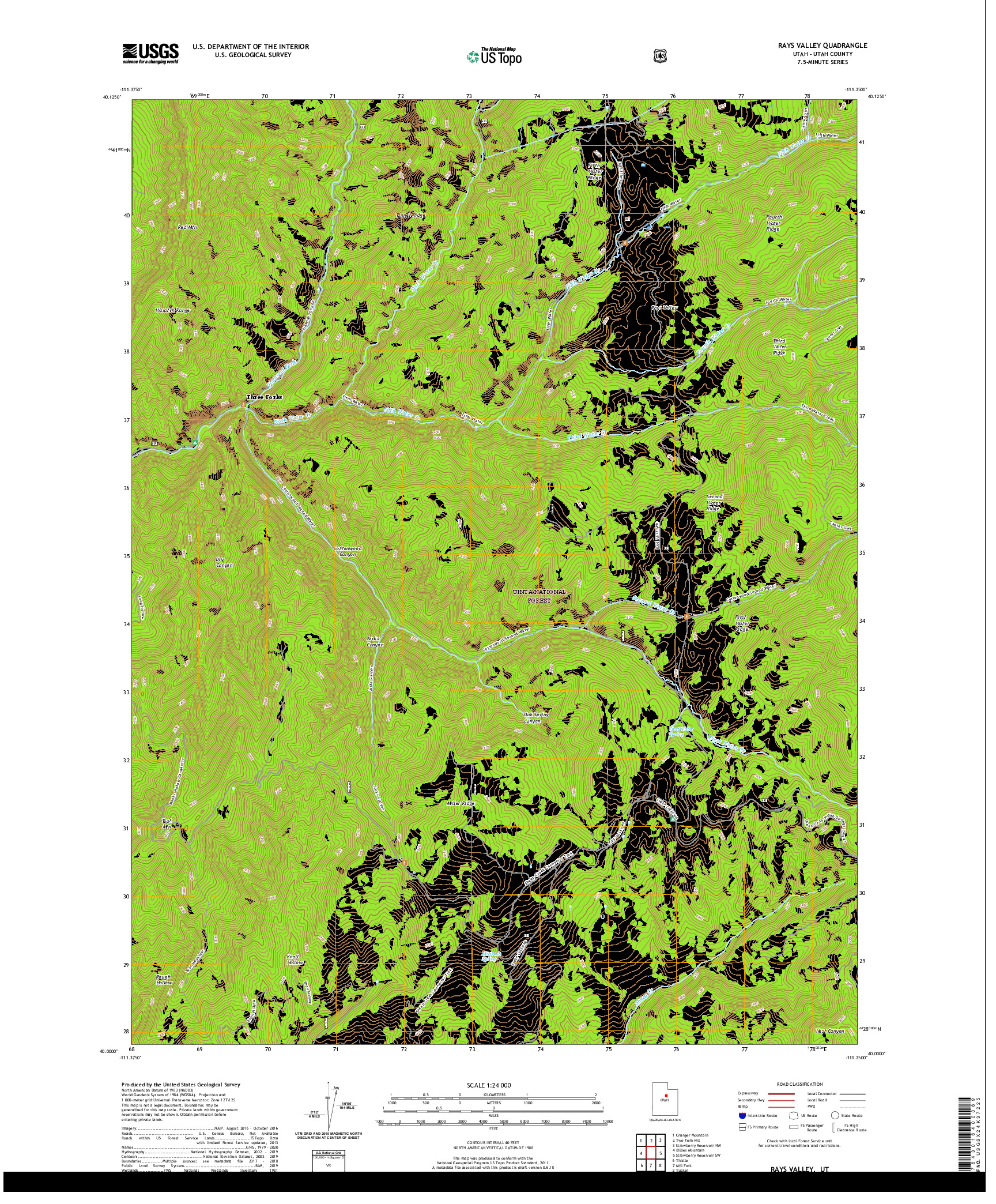 USGS US TOPO 7.5-MINUTE MAP FOR RAYS VALLEY, UT 2020