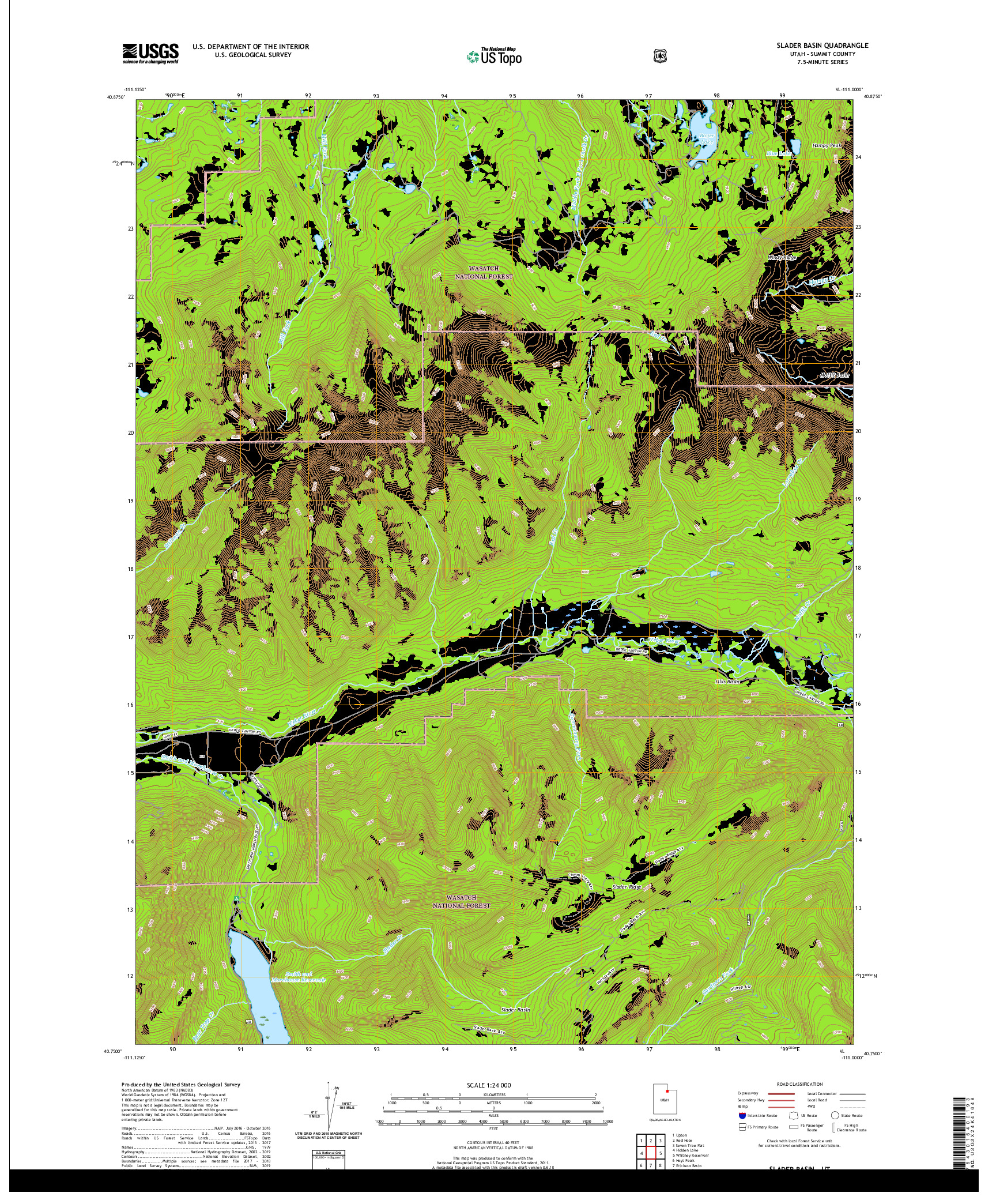 USGS US TOPO 7.5-MINUTE MAP FOR SLADER BASIN, UT 2020