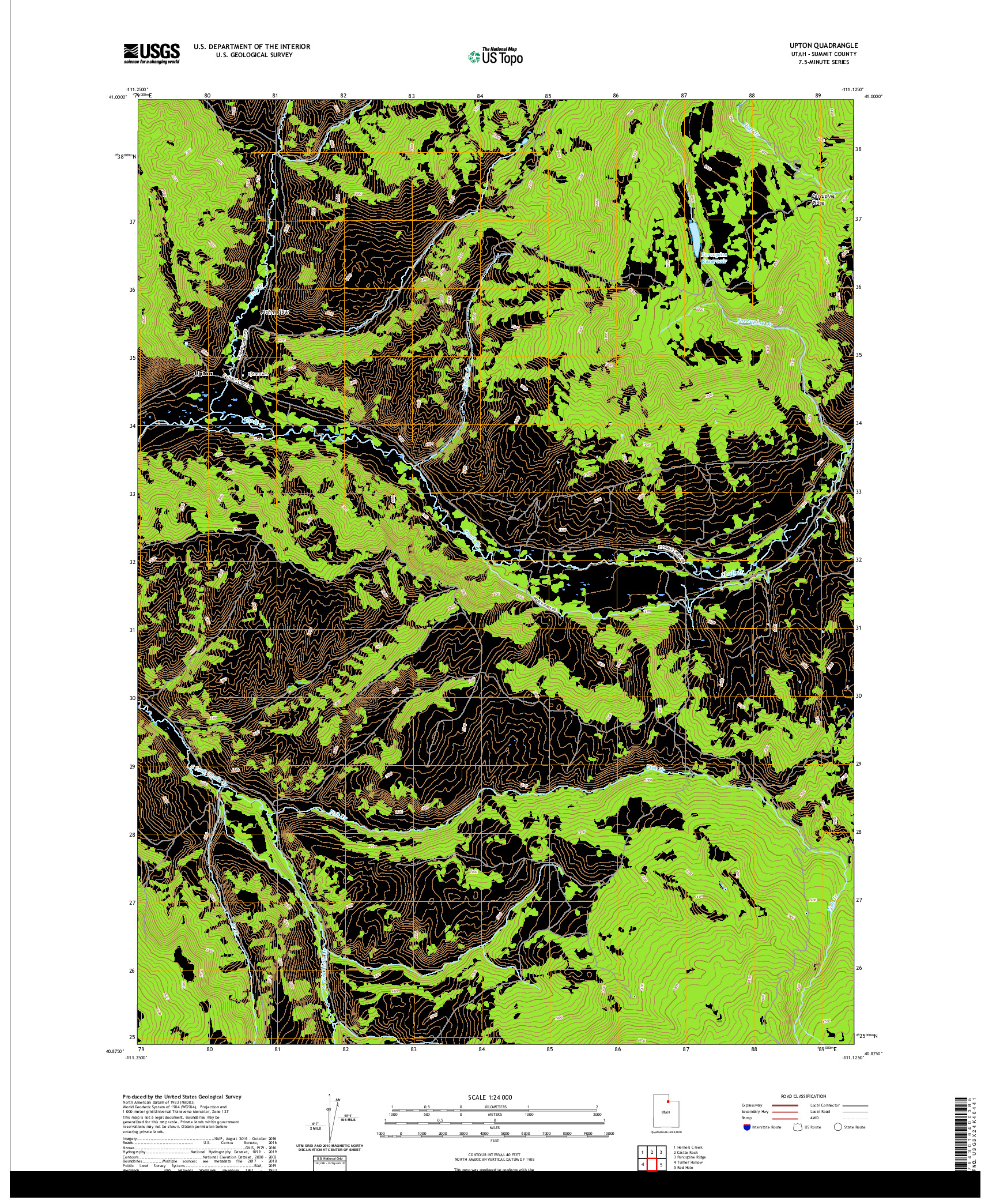 USGS US TOPO 7.5-MINUTE MAP FOR UPTON, UT 2020