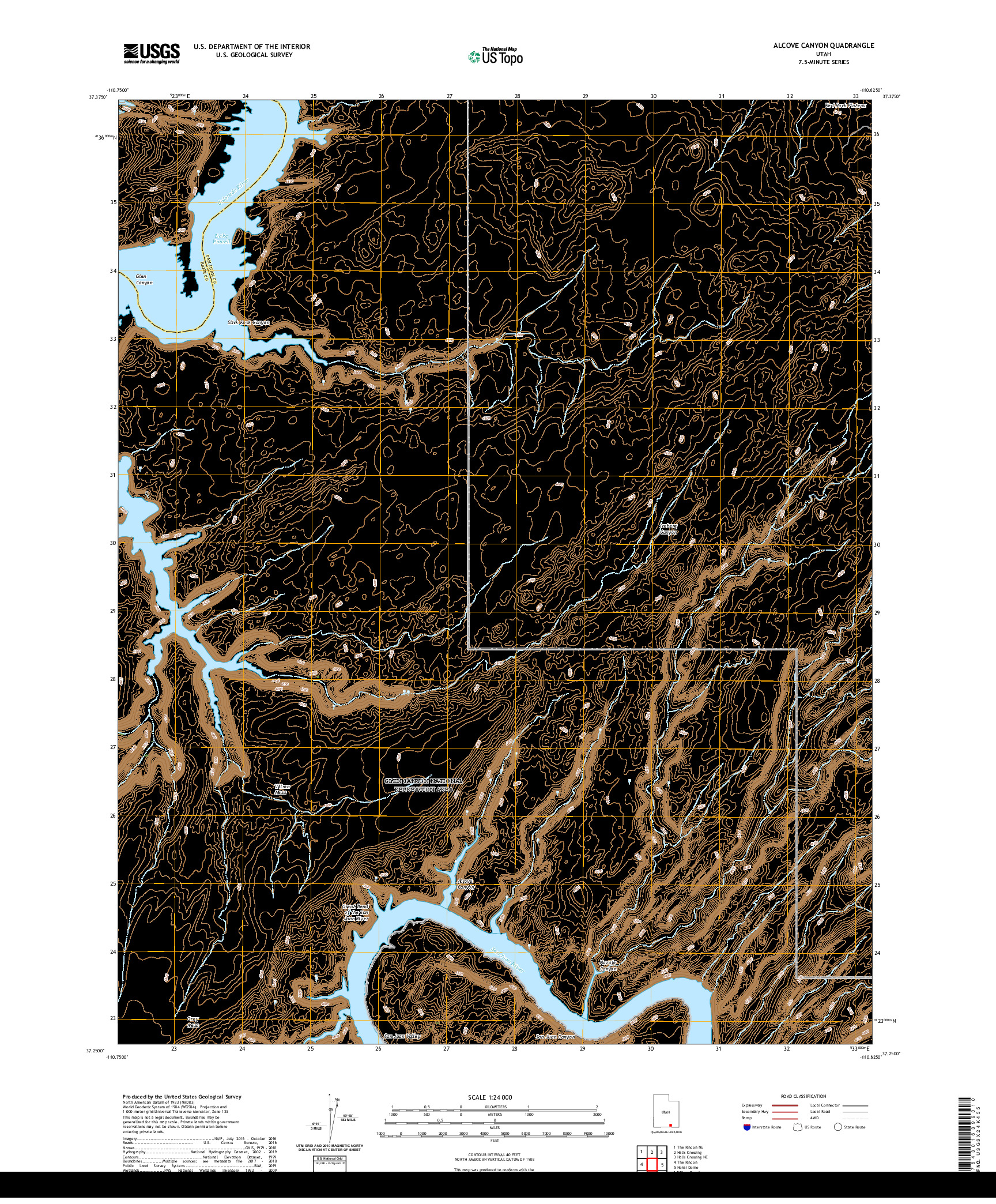 USGS US TOPO 7.5-MINUTE MAP FOR ALCOVE CANYON, UT 2020