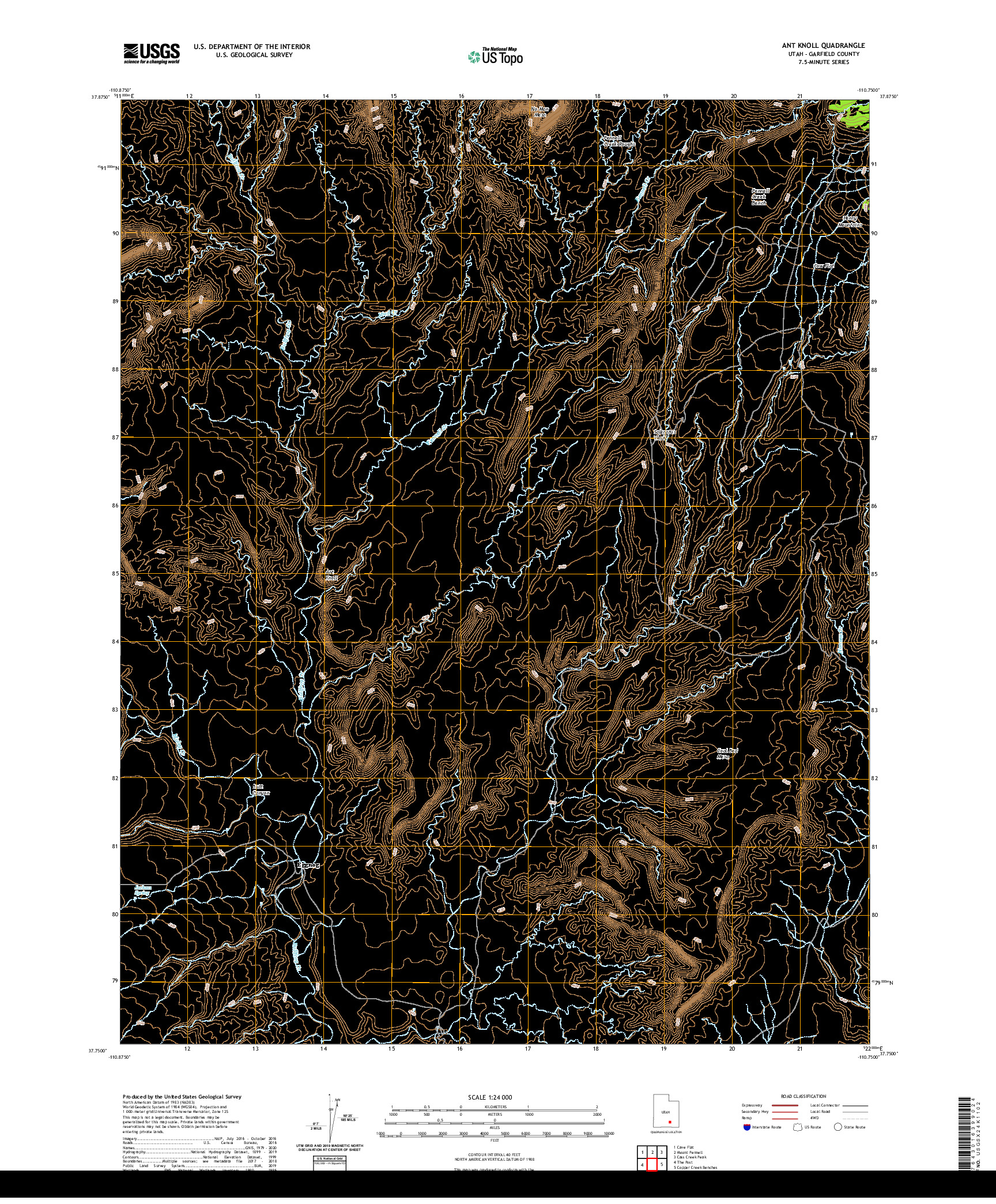 USGS US TOPO 7.5-MINUTE MAP FOR ANT KNOLL, UT 2020